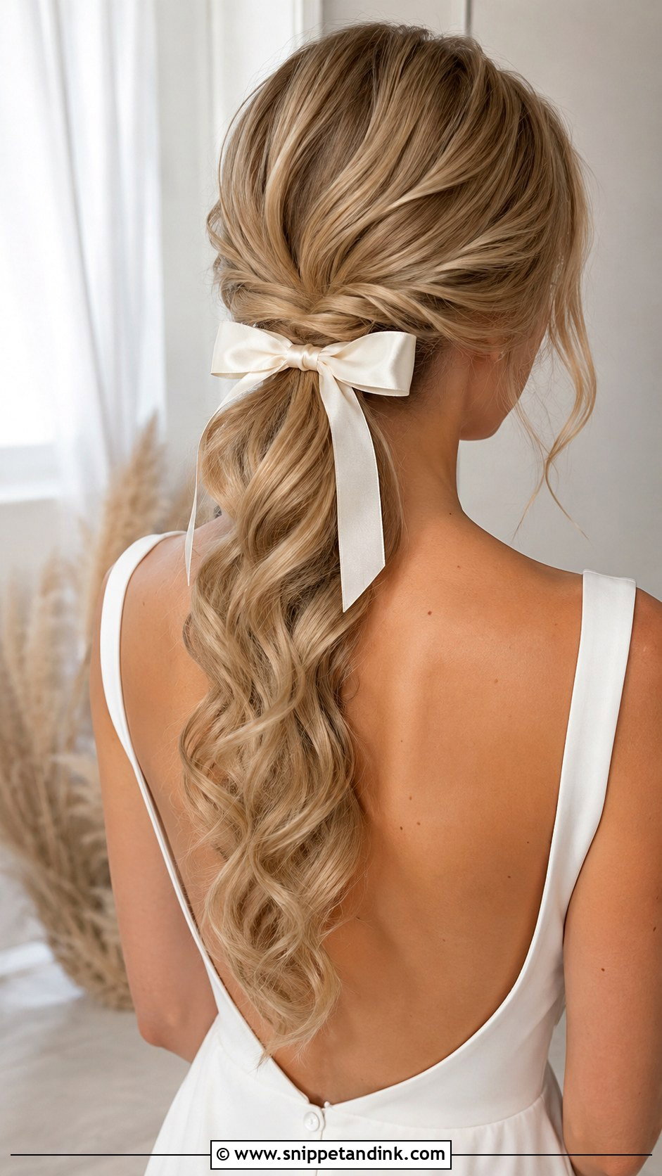 Soft Curls Ponytail Bridal Hair - Snippet and Ink - 15 Soft Curls Bridal Hair