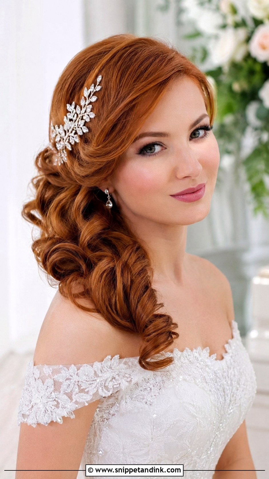 Soft Curls Side Swept Wedding Hair - Snippet and Ink - 25 Soft Curls Wedding Hair