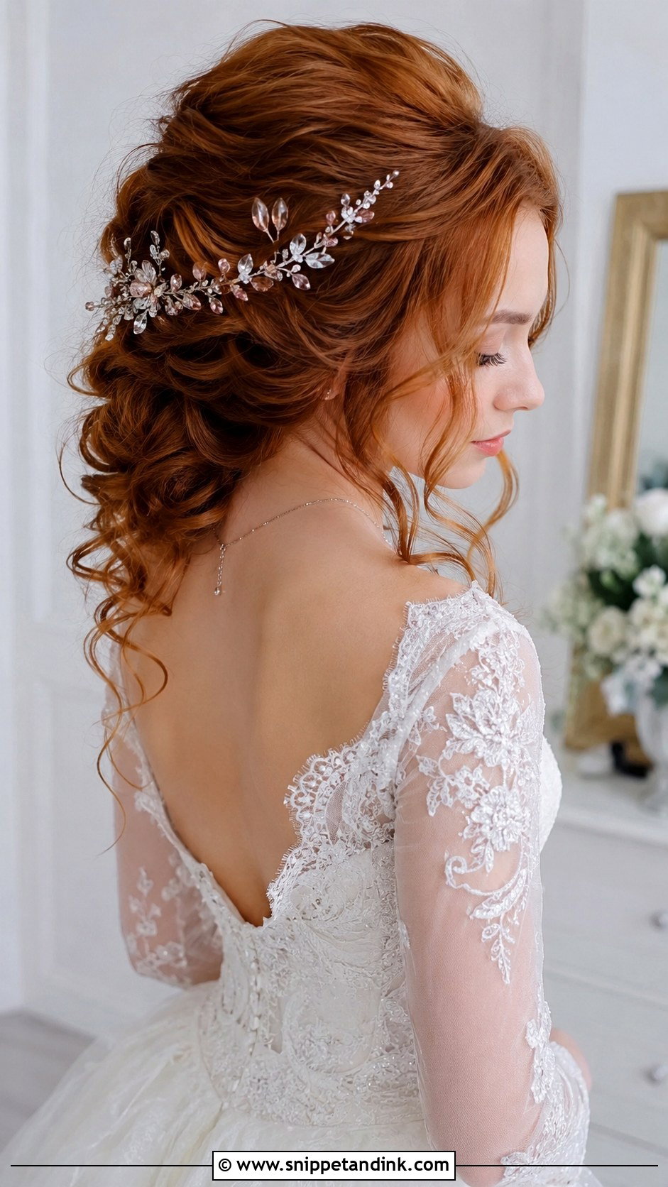 Soft Curls Updo Wedding Style - Snippet and Ink - 20 Romantic Wedding Updo Ideas