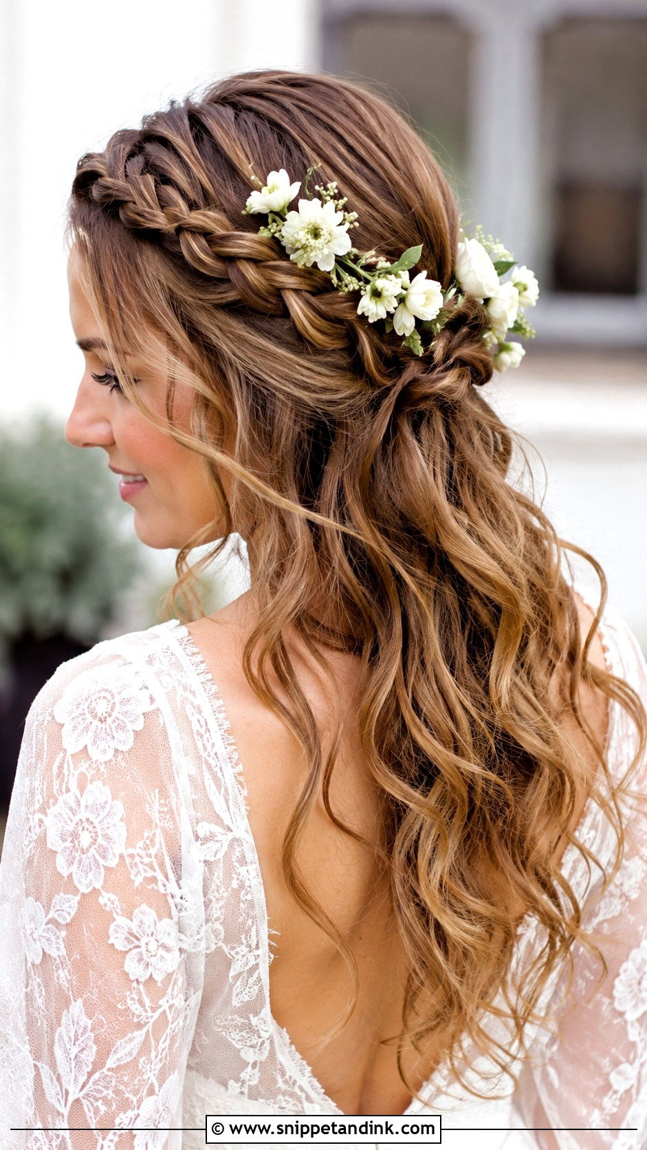 Soft Curls With Braided Crown - Snippet and Ink - 20 Wedding Curls Down