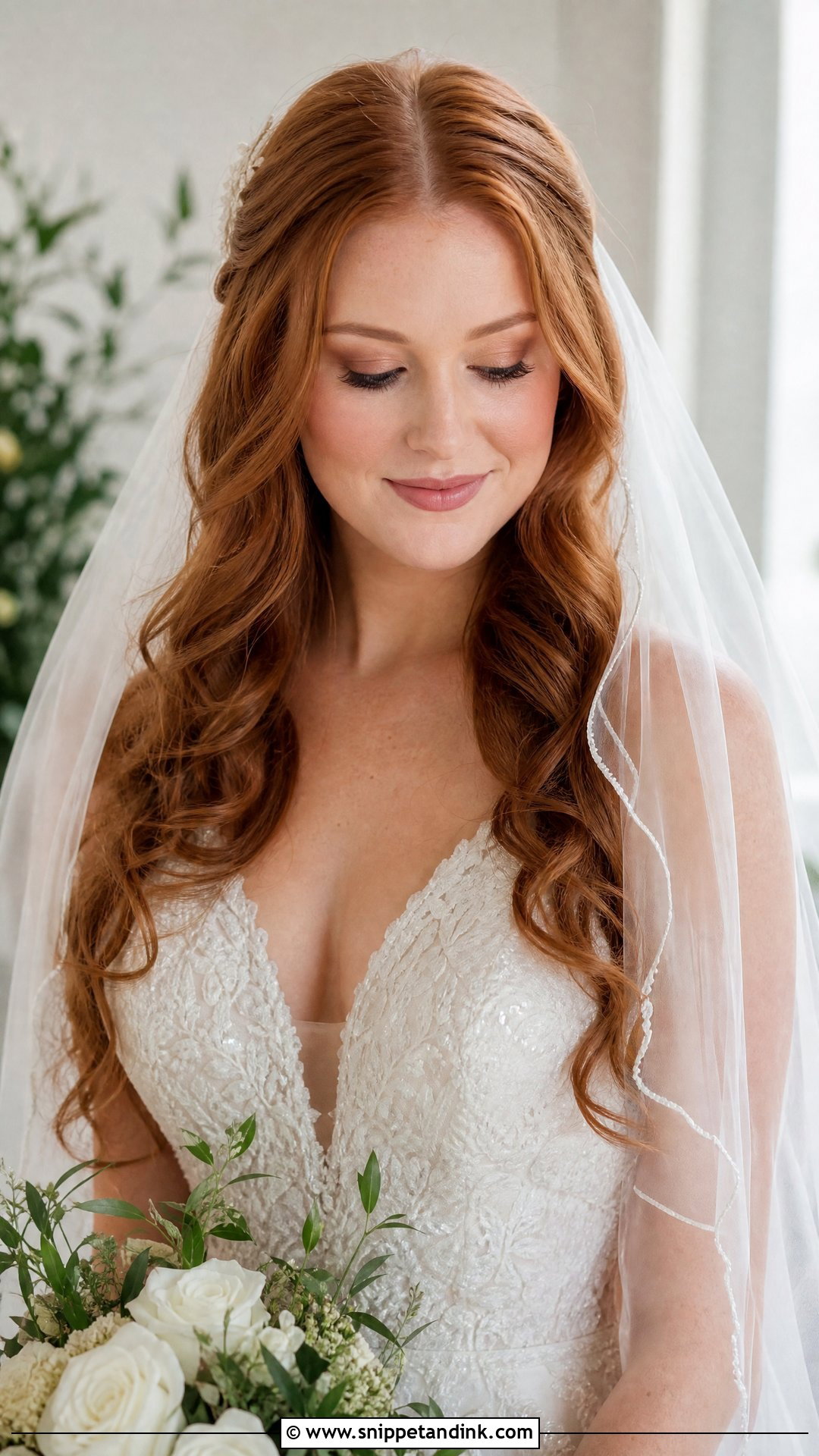 Soft Curls With Center Part - Snippet and Ink - 20 Simple Bridal Hairstyles