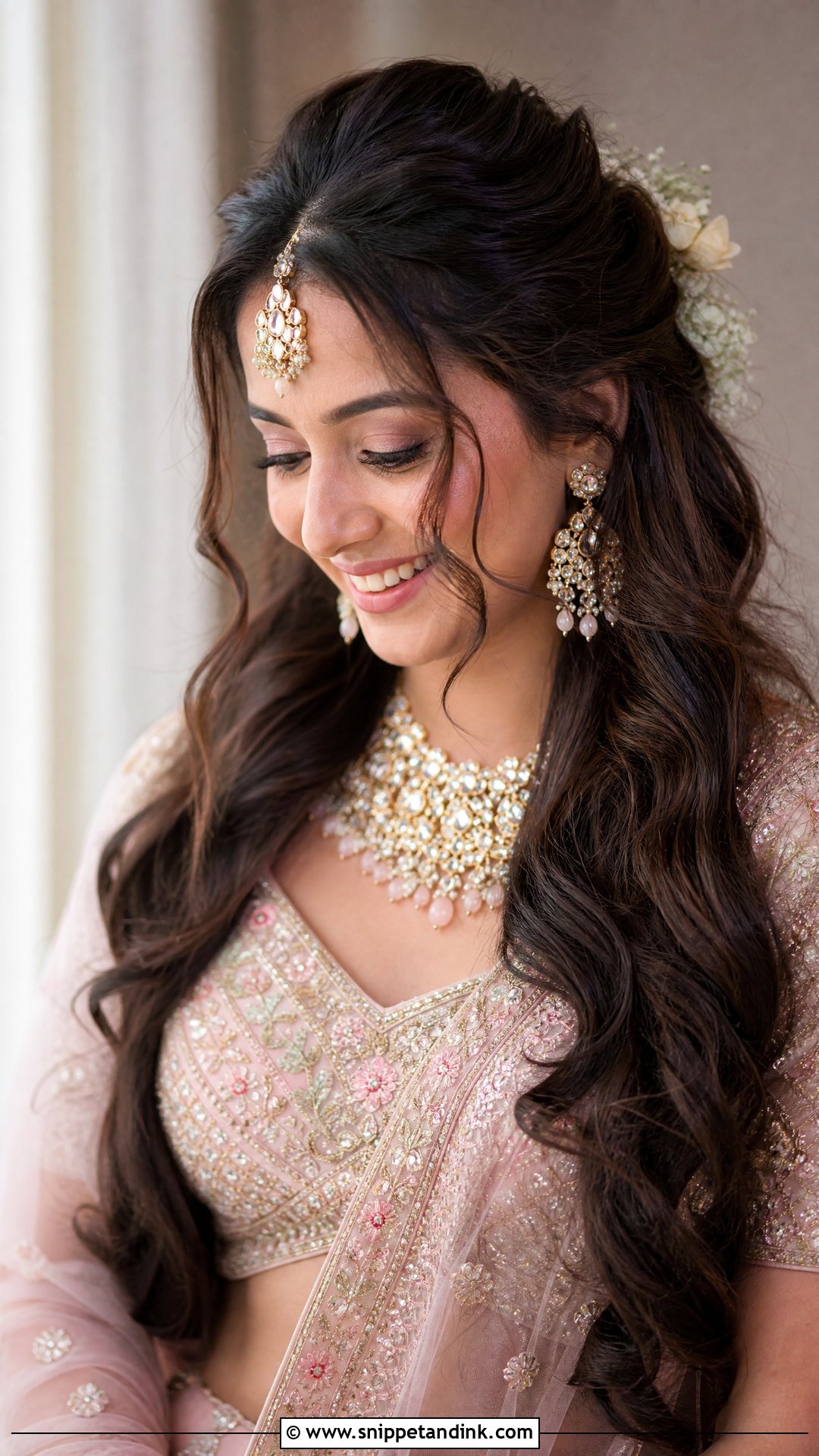 Soft Curls With Front Open Hair Wedding - Snippet and Ink - 15 Front Hairstyles for Open Hair Wedding