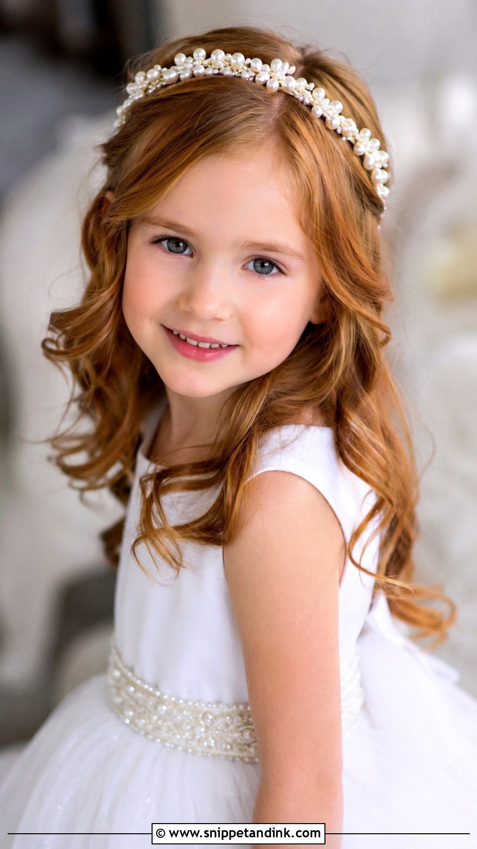 Soft Curls With Headband - Snippet and Ink - 25 Childrens Wedding Hair Ideas
