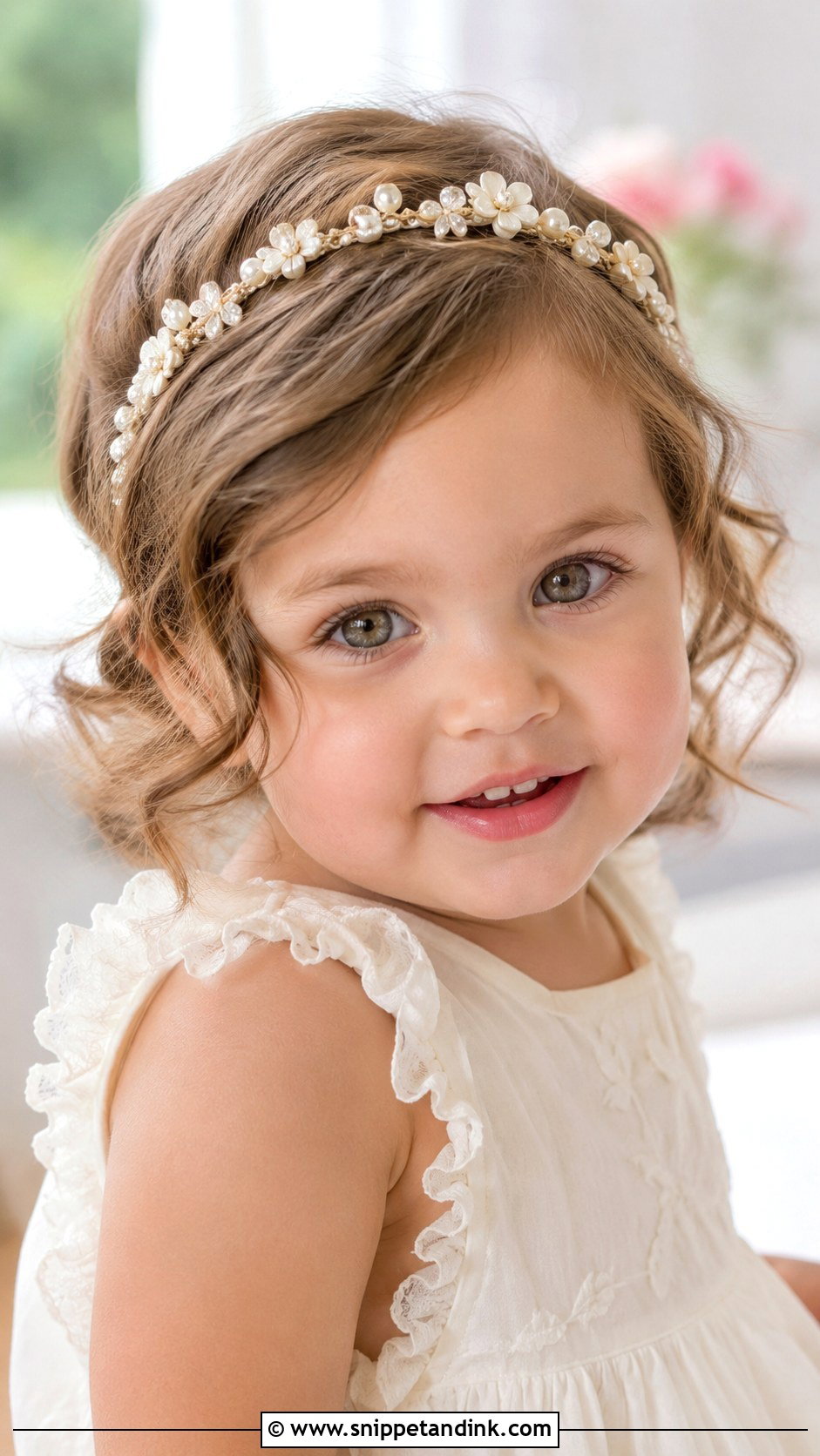 Soft Curls With Headband - Snippet and Ink - 25 Toddler Wedding Hairstyles