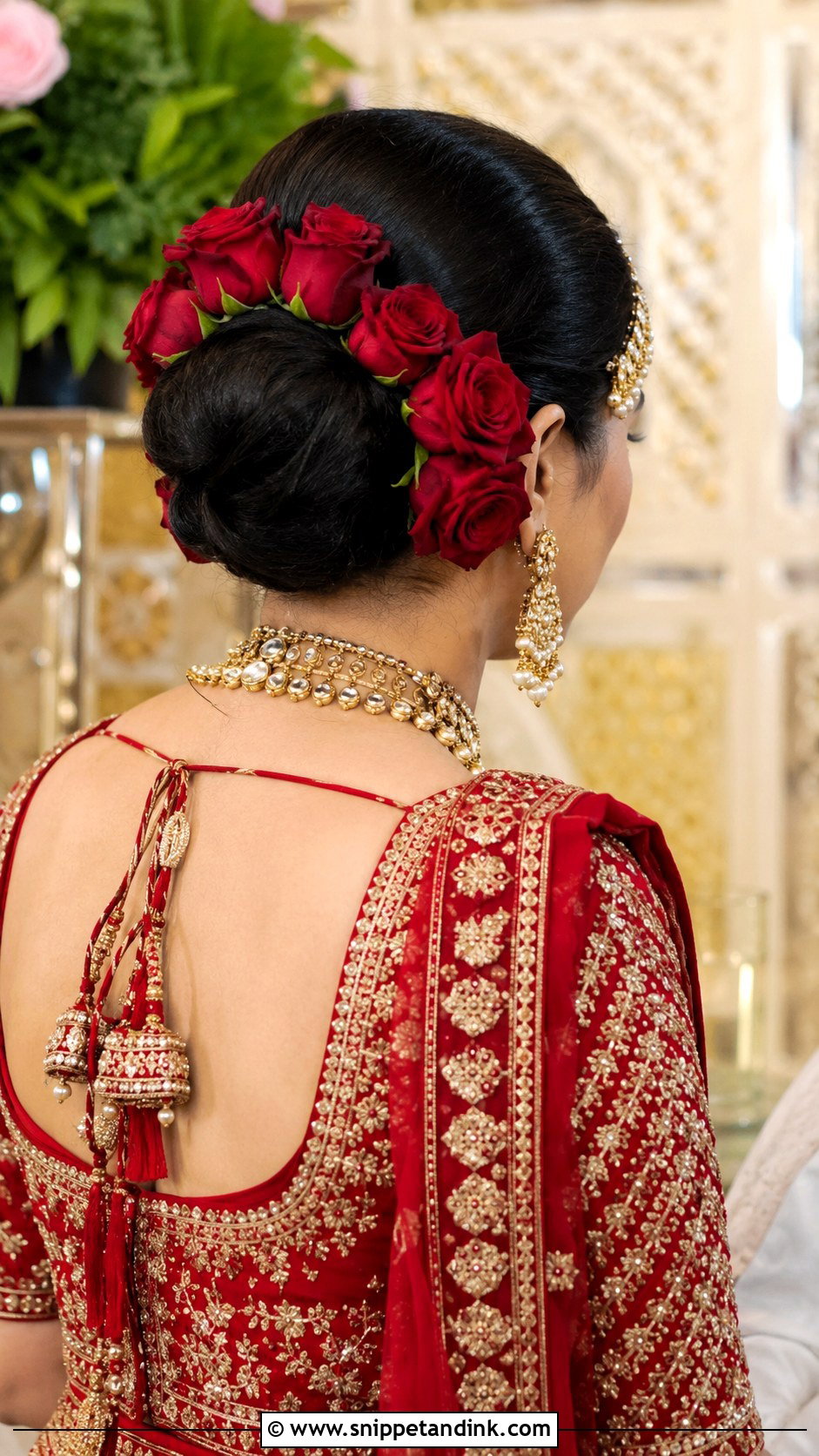 Soft Curls With Pearl Pins - Snippet and Ink - 25 Desi Wedding Hairstyles