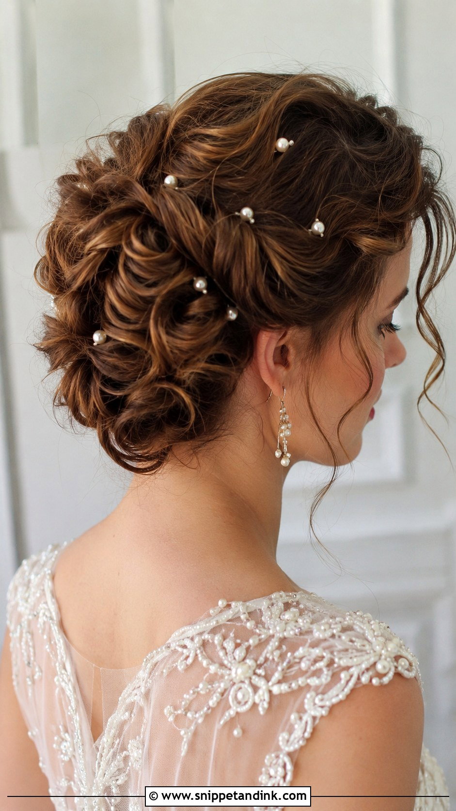 Soft Curls With Pearl Pins - Snippet and Ink - 25 Hair Down Wedding Hairstyles