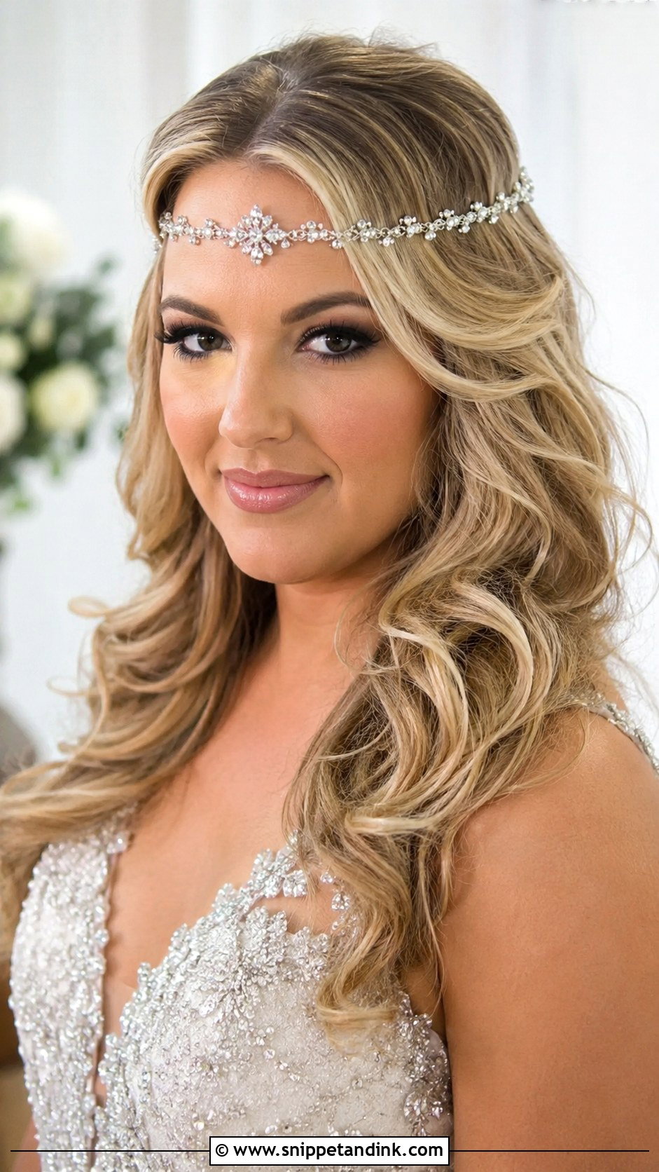 Soft Curls With Rhinestone Headpiece - Snippet and Ink - 20 1920s Wedding Hair Ideas