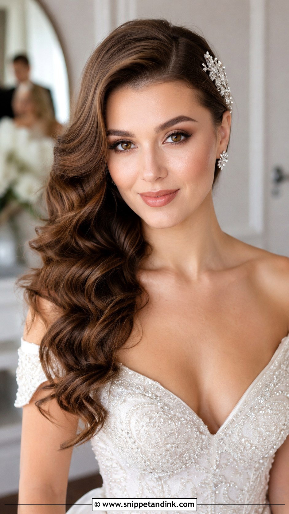 Soft Curls With Side Part - Snippet and Ink - 20 Wedding Party Hairstyles for Long Hair