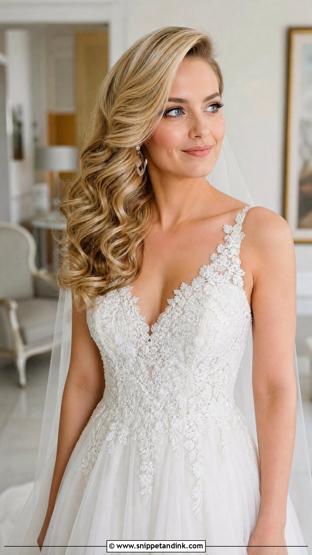 Soft Curls With Side Part - Snippet and Ink - 20 Lauren Kyle Wedding Hair Ideas