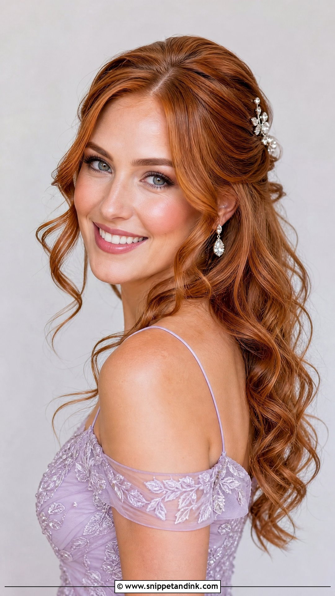 Soft Curls With Side Part Engagement Hairstyle For Round Face - Snippet and Ink - 15 Engagement Hairstyles for Round Face
