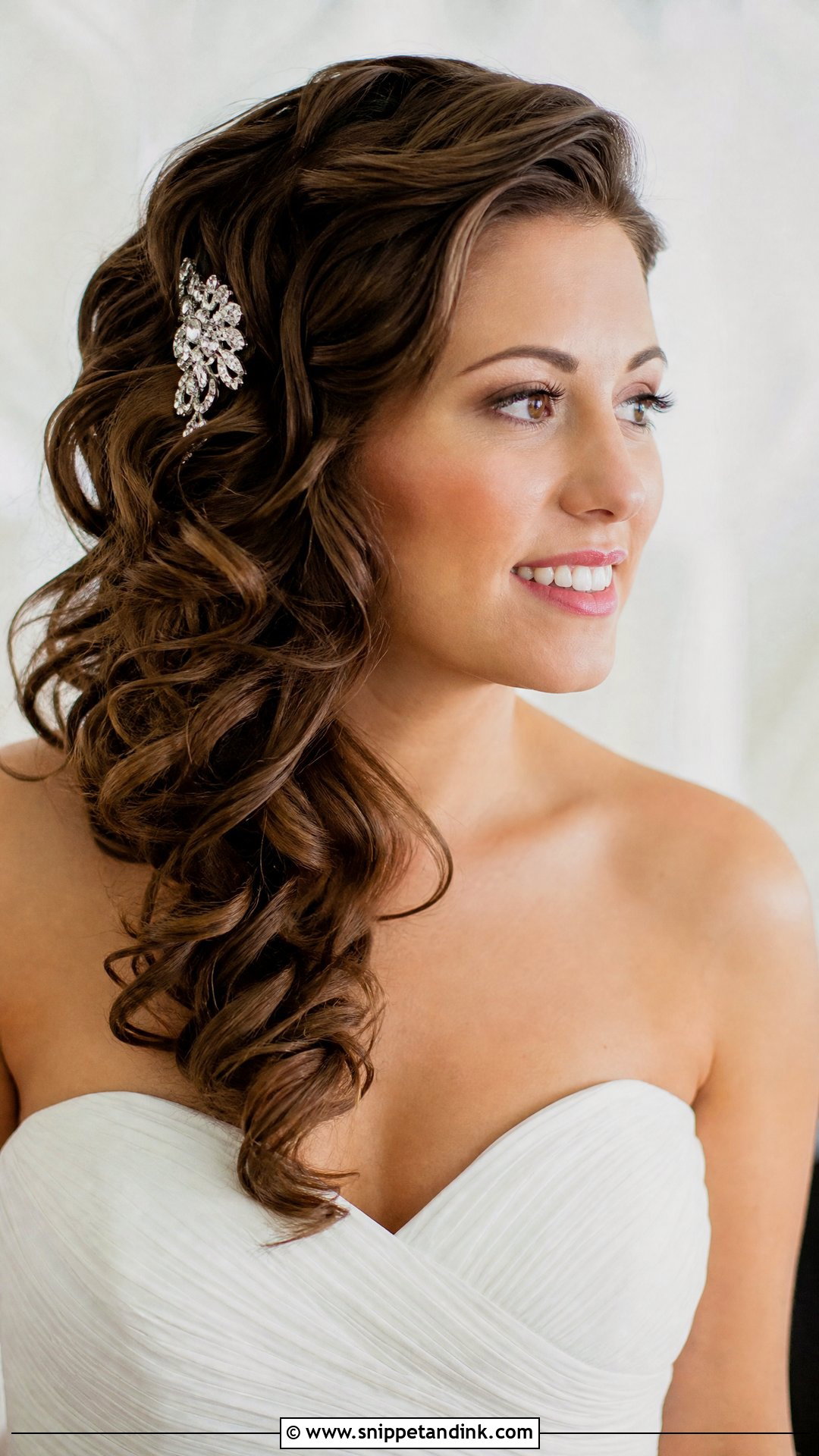 Soft Curls With Side Sweep - Snippet and Ink - 20 Princess Wedding Hair Ideas
