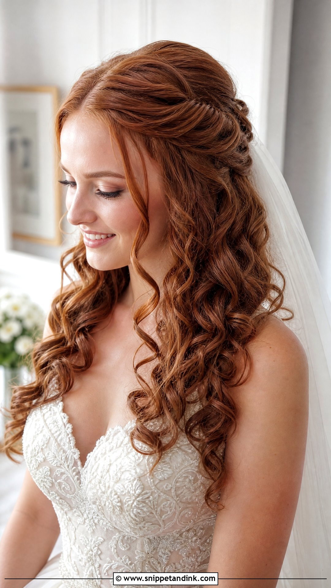 Soft Curls With Side Twist - Snippet and Ink - 20 Simple Long Hair Wedding Hairstyles