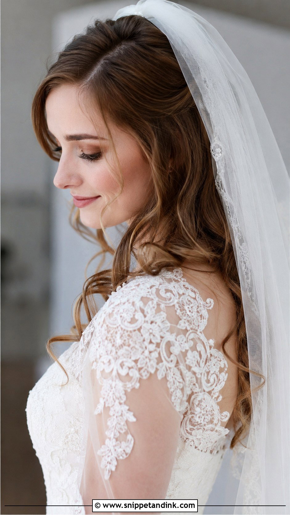 Soft Curls With Veil - Snippet and Ink - 25 Wedding Curls