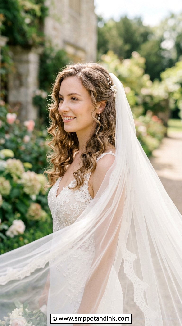 Soft Curls With Veil - Snippet and Ink - 20 Bridal Hair Curls