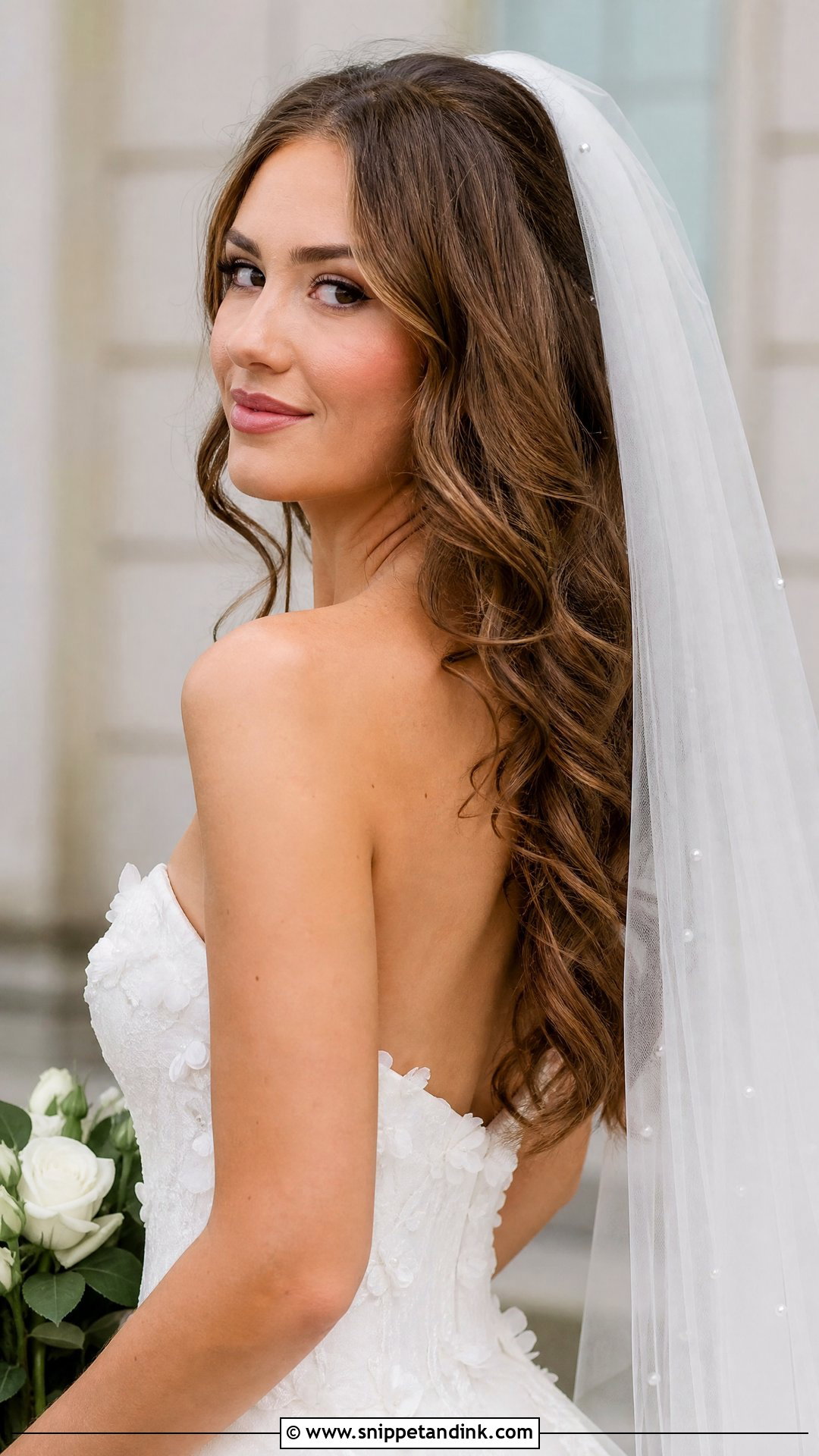 Soft Curls With a Veil - Snippet and Ink - 20 Timeless Wedding Hairstyles