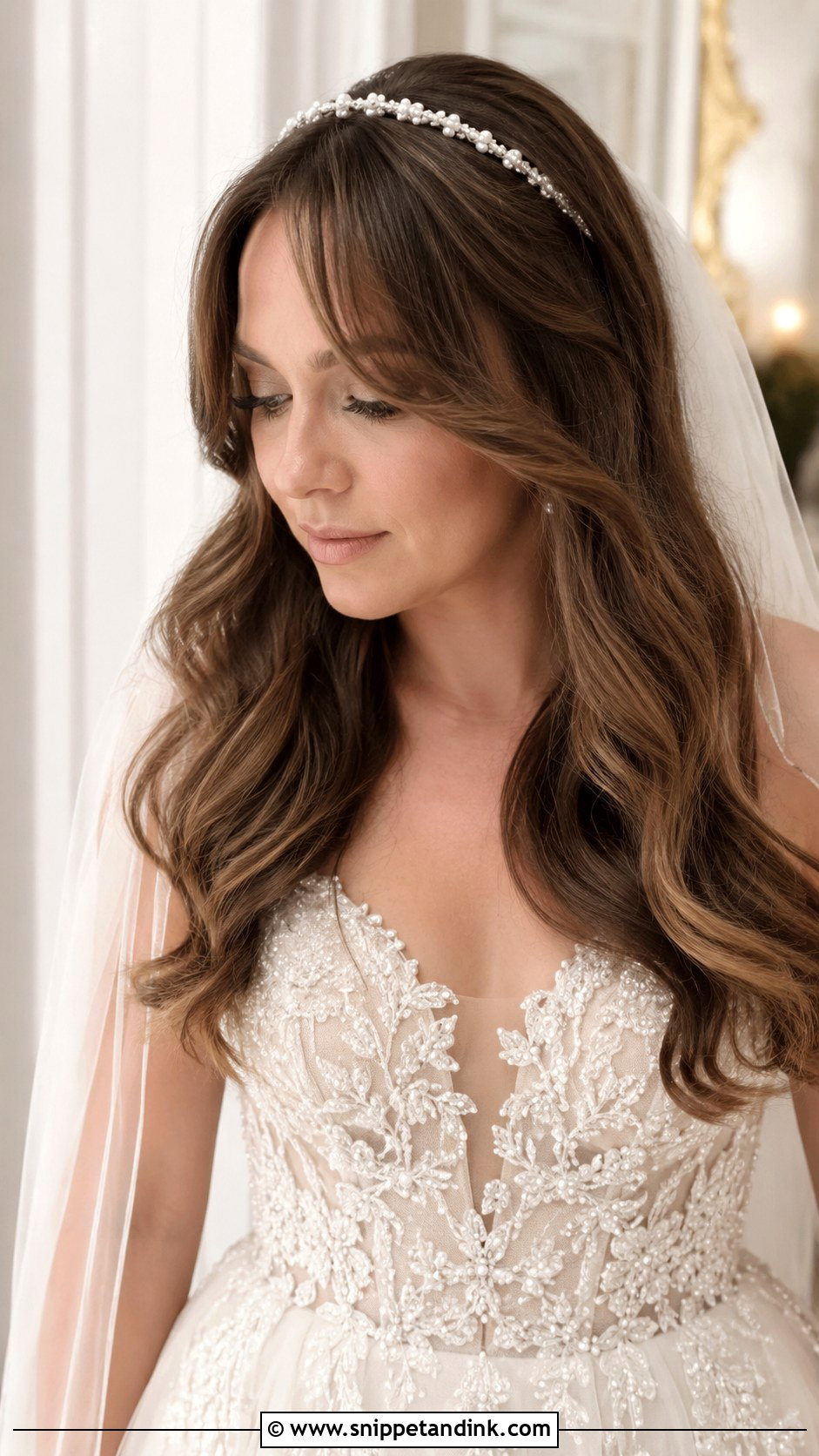 Soft Curls with Curtain Bangs - Snippet and Ink - 20 Short Hairdos for Wedding