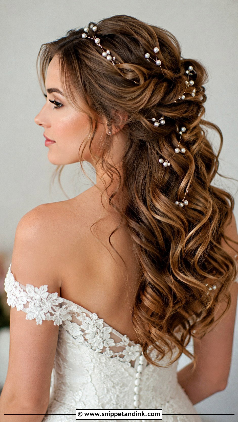 Soft Curls with Pearl Pins - Snippet and Ink - 20 Easy Wedding Hairstyles for Short Hair