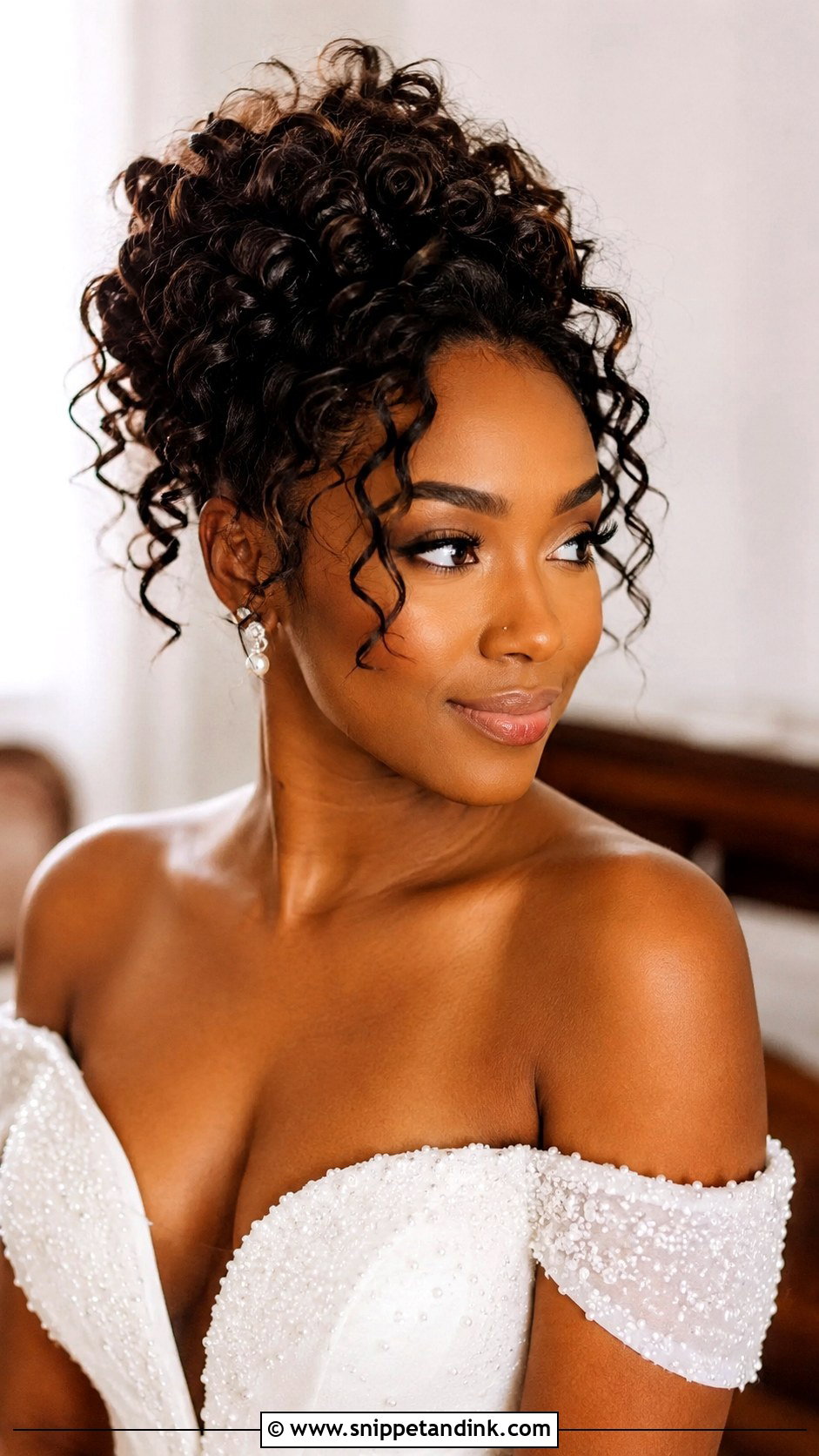 Soft Curly Updo Wedding Hairstyle - Snippet and Ink - 15 Hair Inspiration for Wedding Ideas