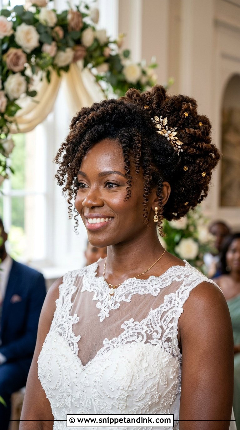 Soft Curly Updo for Natural Hair - Snippet and Ink - 20 Bridal Wedding Hair Updo Ideas
