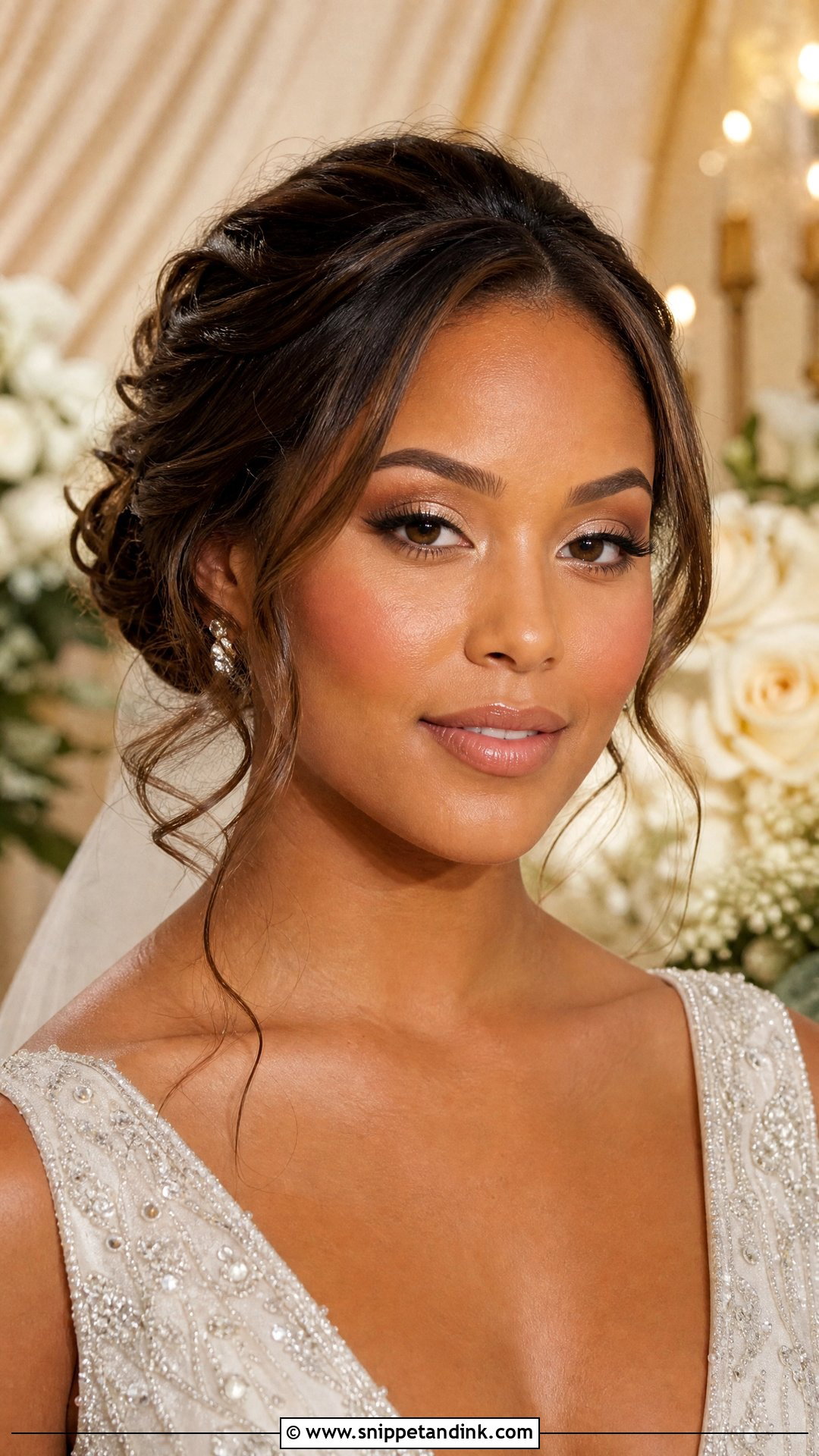 Soft Cut Crease Bridal Makeup For Tan Skin - Snippet and Ink - 20 Bridal Makeup Tan Skin Ideas