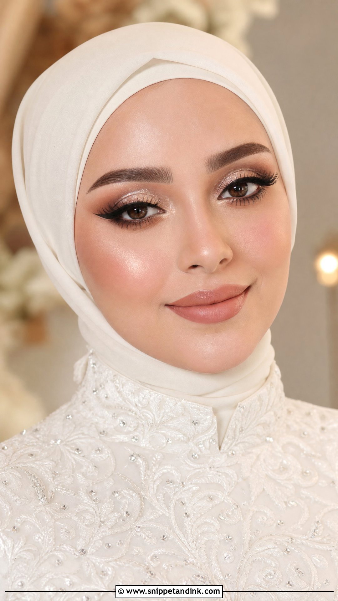 Soft Cut Crease Hijab Bridal Makeup - Snippet and Ink - 25 Wedding Makeup Hijab Ideas