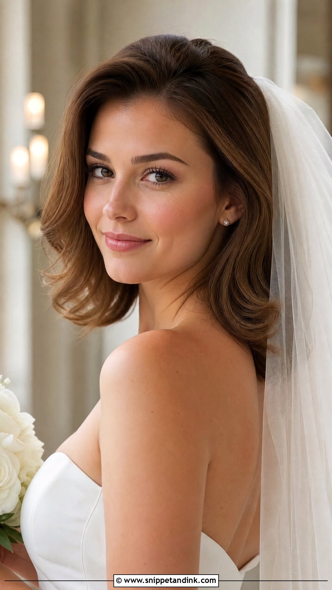 Soft Flip With Veil - Snippet and Ink - 25 60s Wedding Hair Ideas