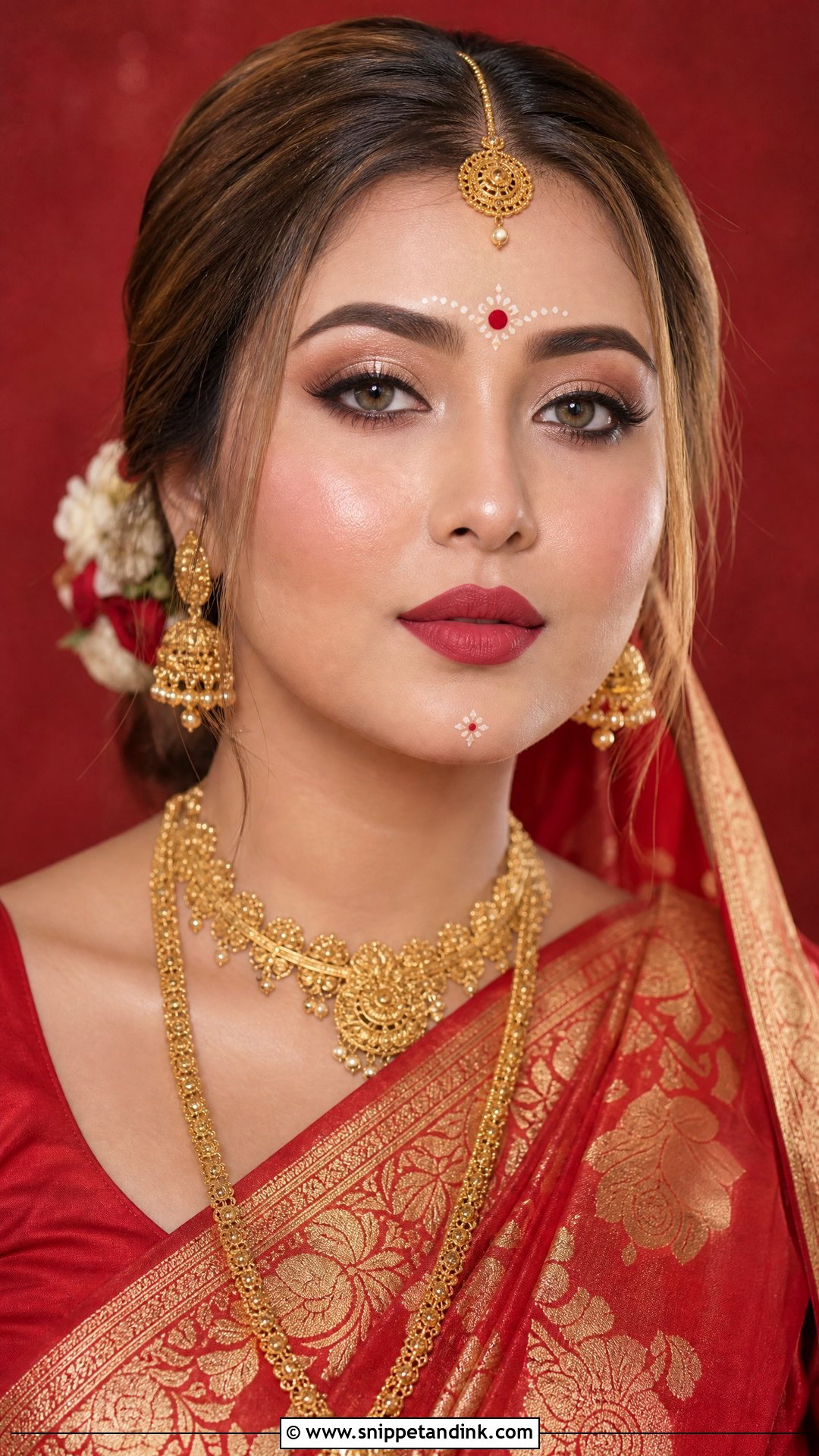 Soft Glam Bengali Bridal Makeup - Snippet and Ink - 20 Bengali Bridal Makeup Ideas