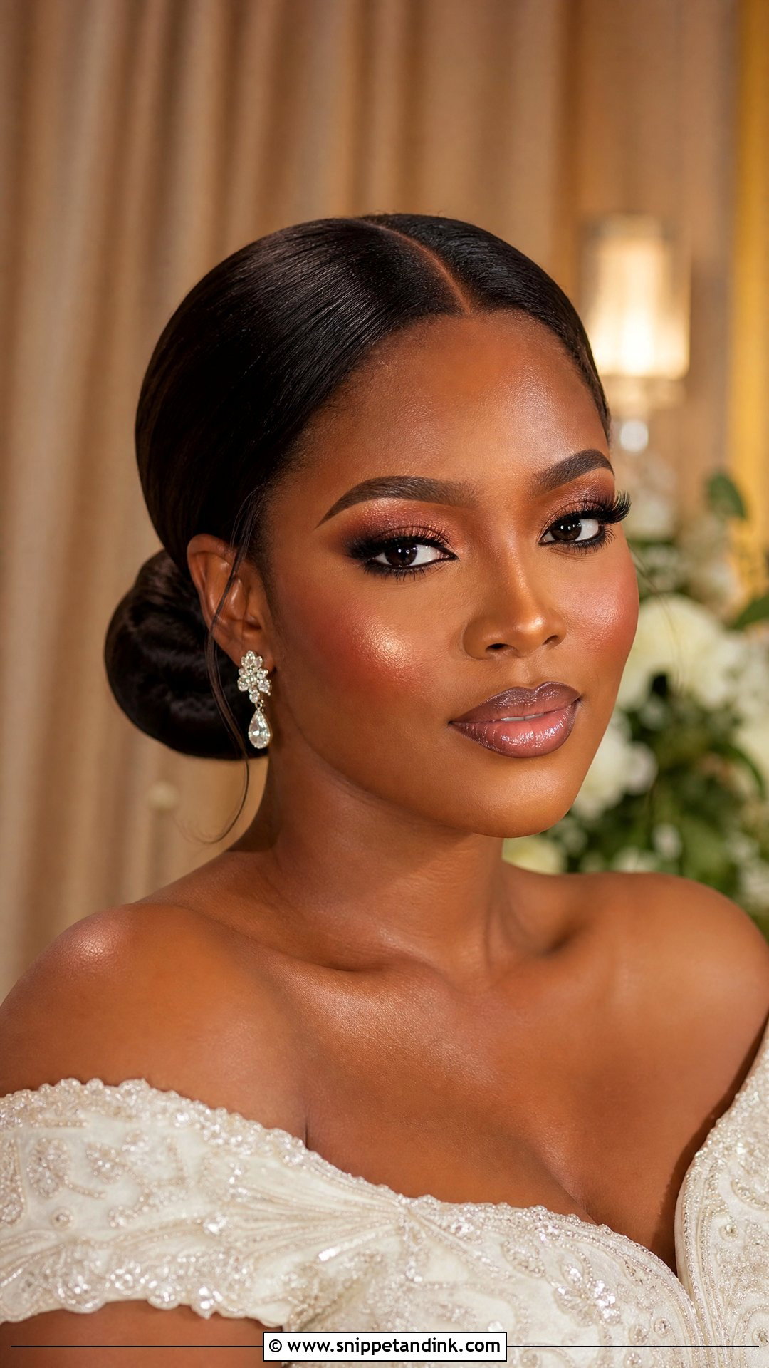 Soft Glam Black Bridal Makeup - Snippet and Ink - 30 Black Bridal Makeup Ideas
