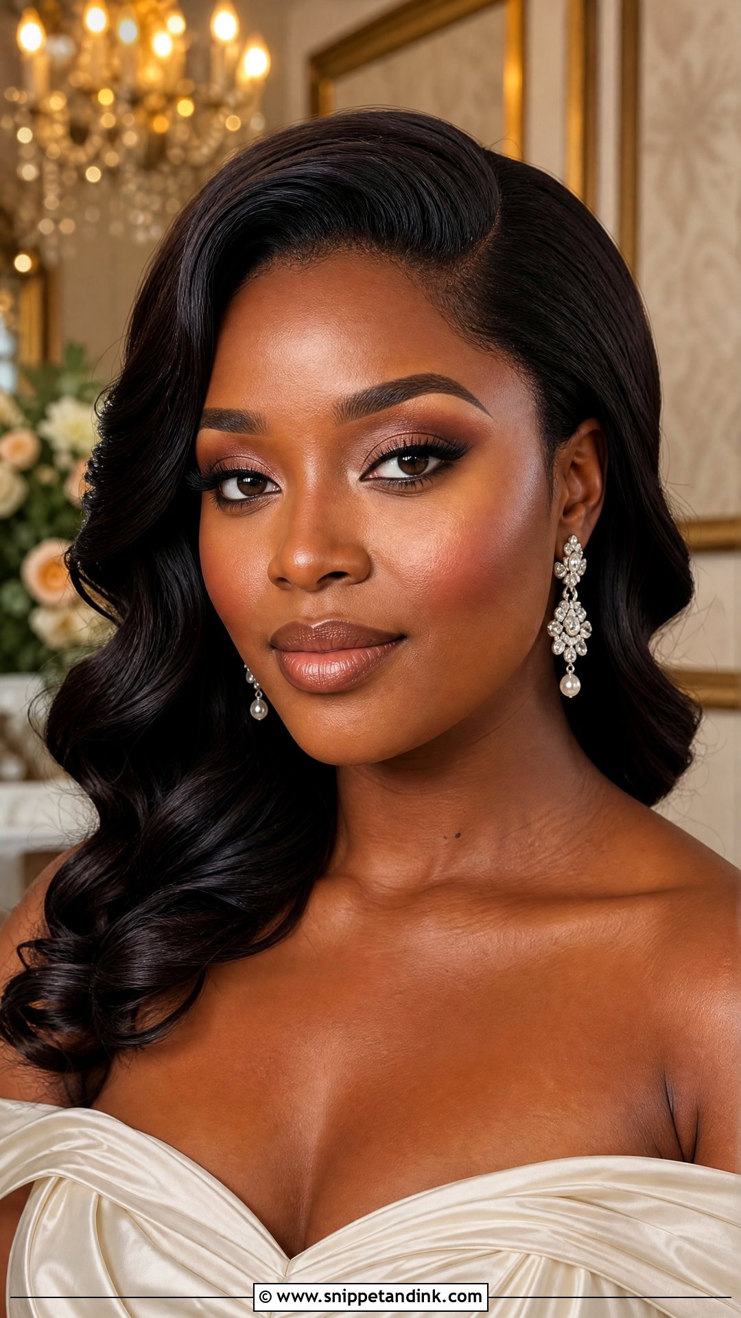 Soft Glam Black Bride Makeup - Snippet and Ink - 20 Black Wedding Makeup Ideas