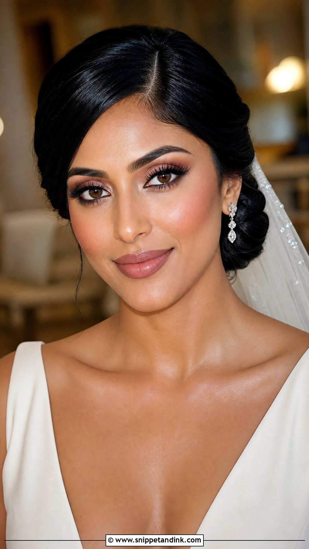 Soft Glam Bridal Makeup For Brown Eyes And Black Hair - Snippet and Ink - 30 Soft Glam Bridal Makeup for Brown Eyes