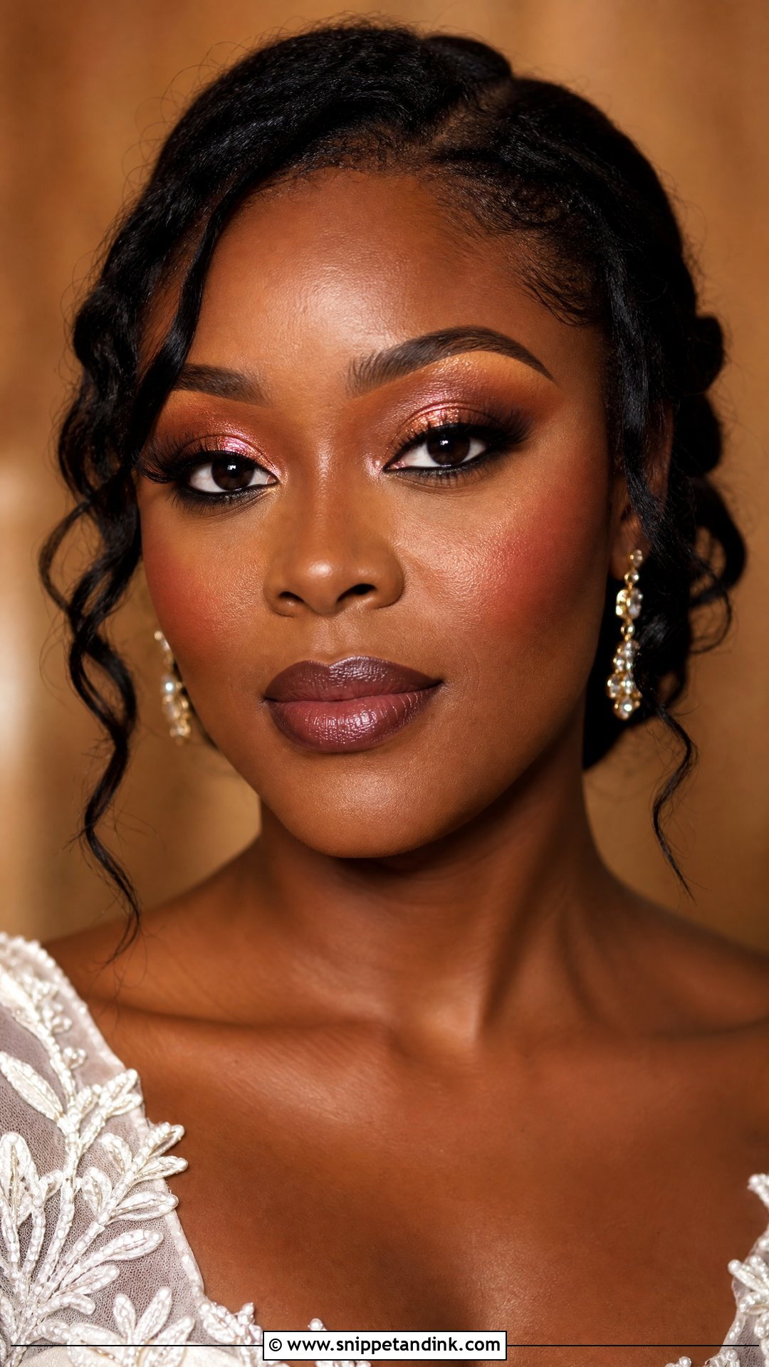 Soft Glam Bridal Makeup For Deep Skin - Snippet and Ink - 25 Soft Glam Wedding Makeup Brides