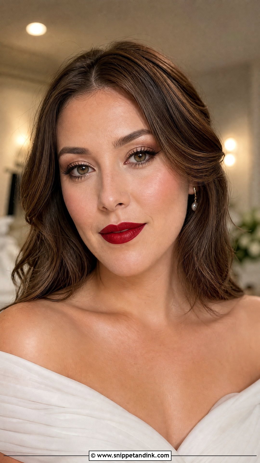 Soft Glam Bridal Makeup Red Lips - Snippet and Ink - 30 Bridal Makeup Red Lips