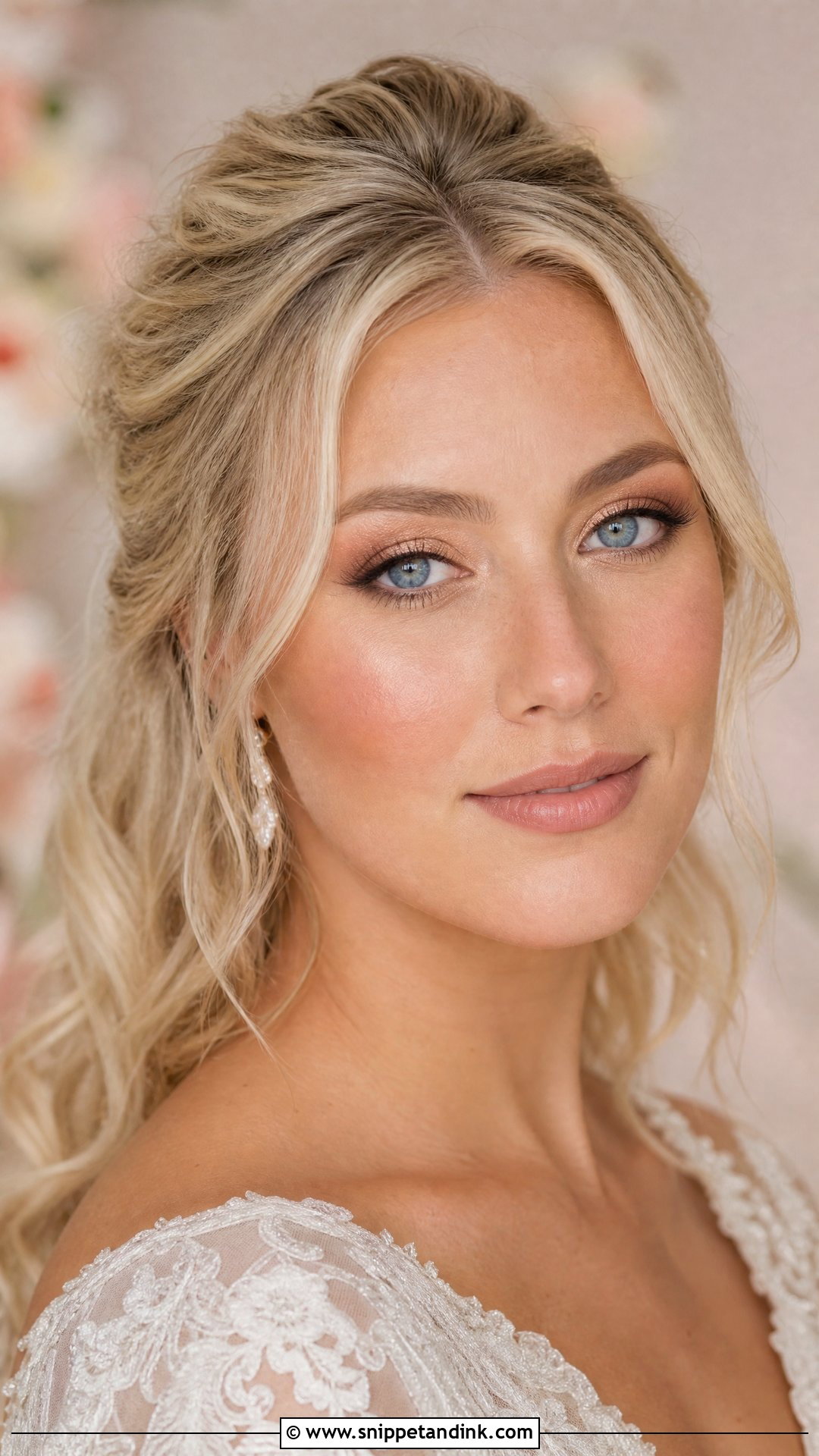 Soft Glam Bridal Makeup With Blonde Hair And Blue Eyes - Snippet and Ink - 30 Soft Glam Bridal Makeup for Blue Eyes