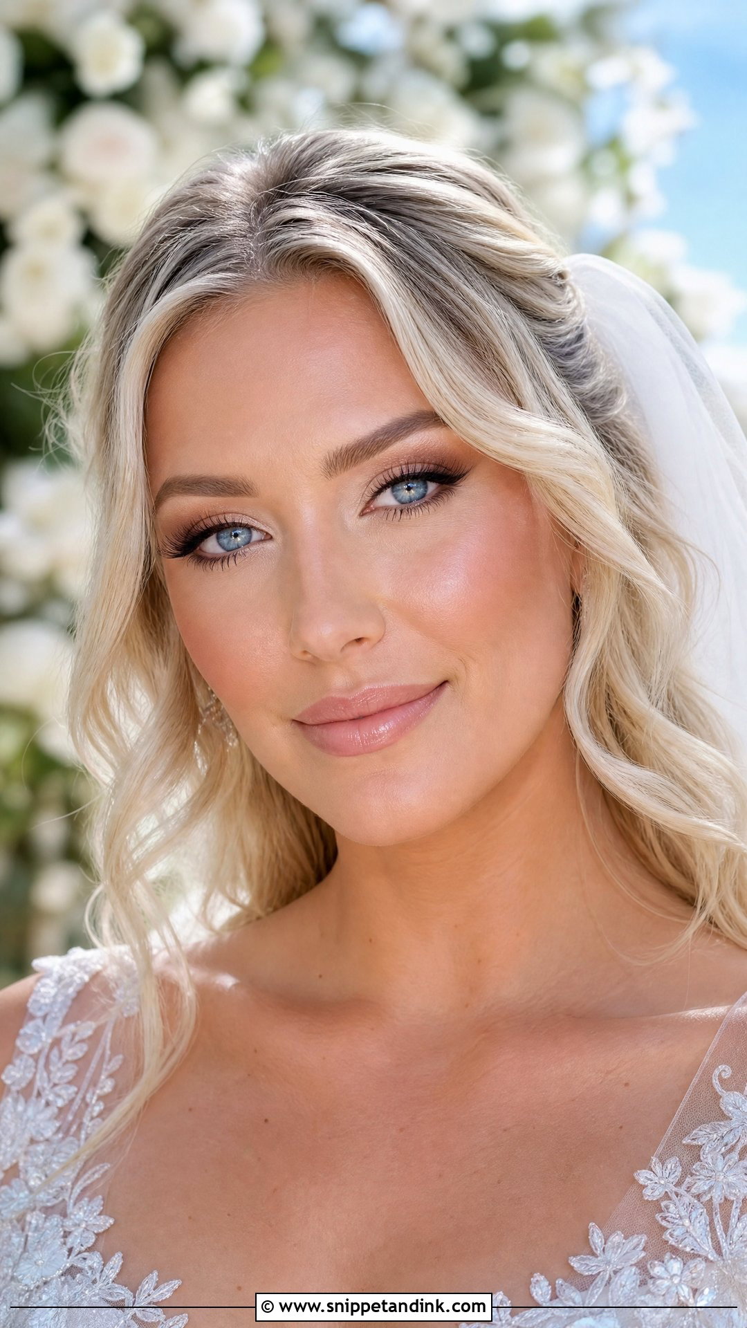 Soft Glam Bridal Makeup With Blonde Hair And Blue Eyes - Snippet and Ink - 20 Natural Glam Bridal Makeup for Blue Eyes