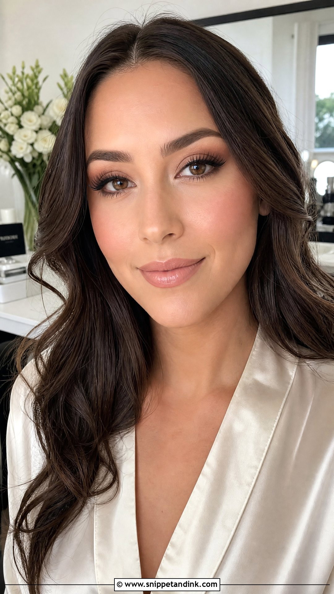 Soft Glam Bridal Makeup With Brown Eyeliner - Snippet and Ink - 35 Soft Glam Bridal Makeup Ideas
