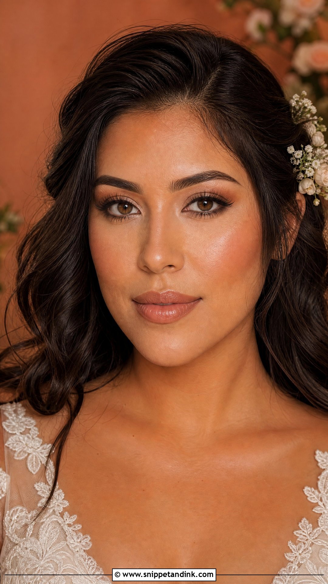 Soft Glam Bridal Makeup With Brown Liner - Snippet and Ink - 30 Soft Glam Bridal Make Up Ideas