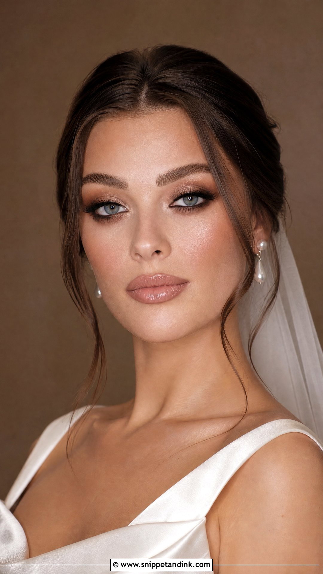 Soft Glam Bridal Makeup With Brown Smokey Eye - Snippet and Ink - 25 Soft Glam Wedding Makeup Brides