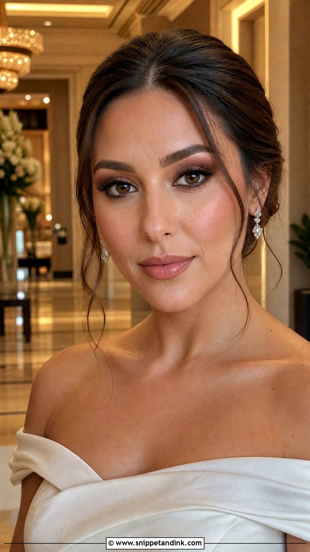Soft Glam Bridal Makeup With Brown Smokey Eyes - Snippet and Ink - 35 Soft Glam Bridal Makeup Ideas