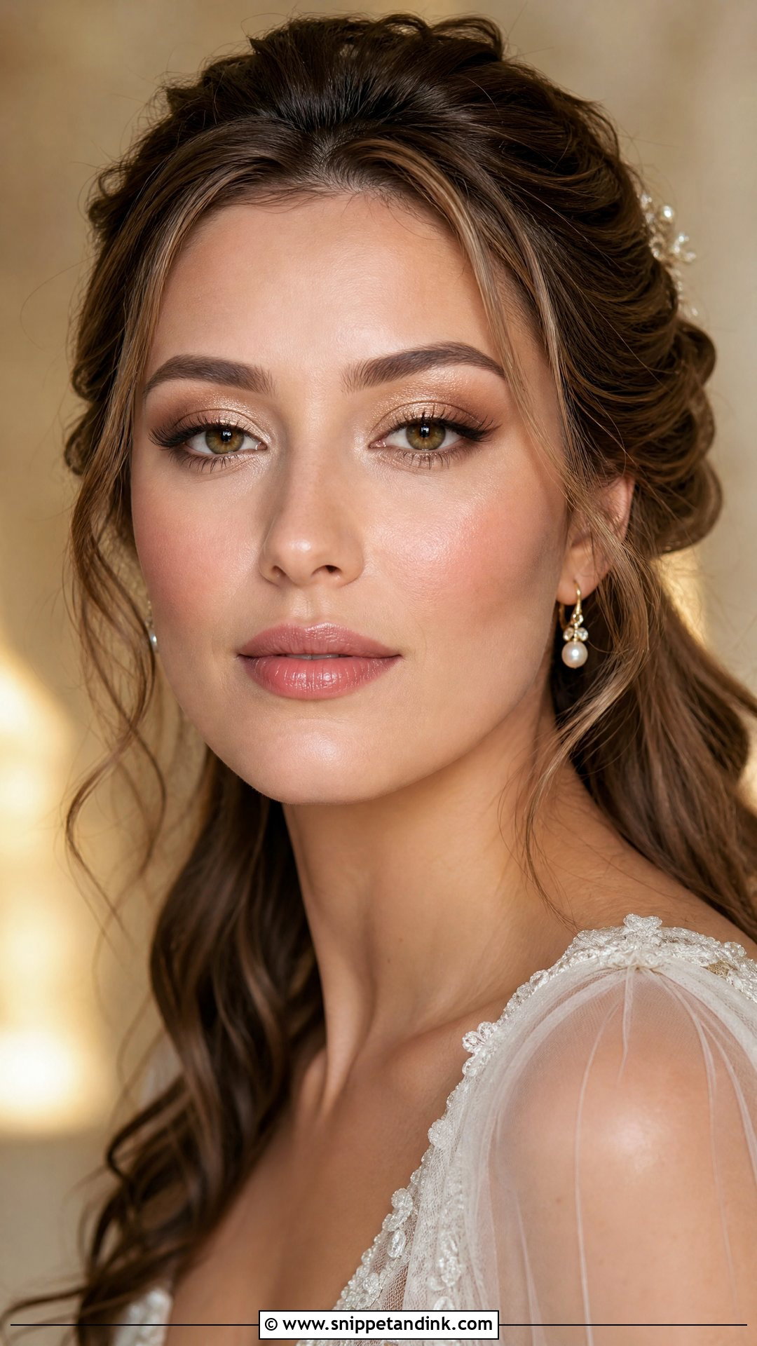Soft Glam Bridal Makeup With Champagne Eyeshadow - Snippet and Ink - 25 Soft Glam Wedding Makeup Brides