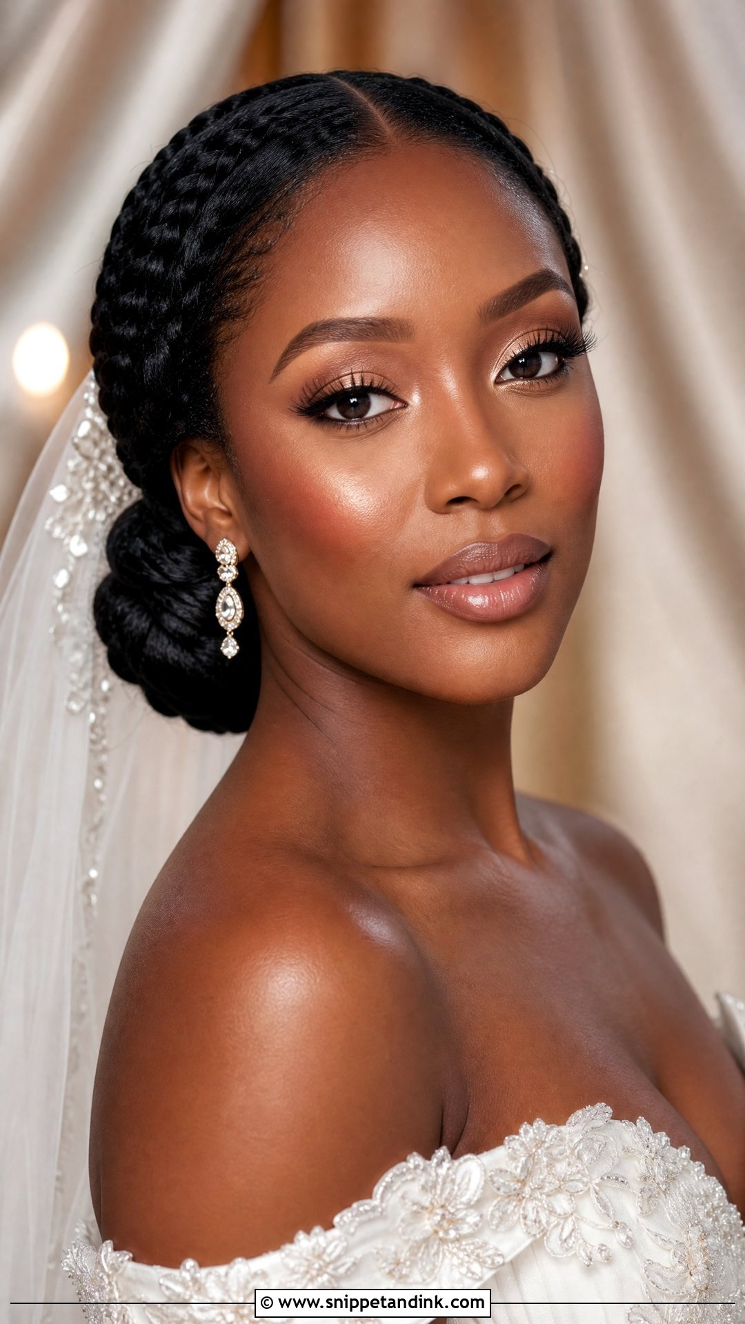Soft Glam Bridal Makeup With Champagne Highlight - Snippet and Ink - 20 Soft Glam Bridal Makeup Black Women
