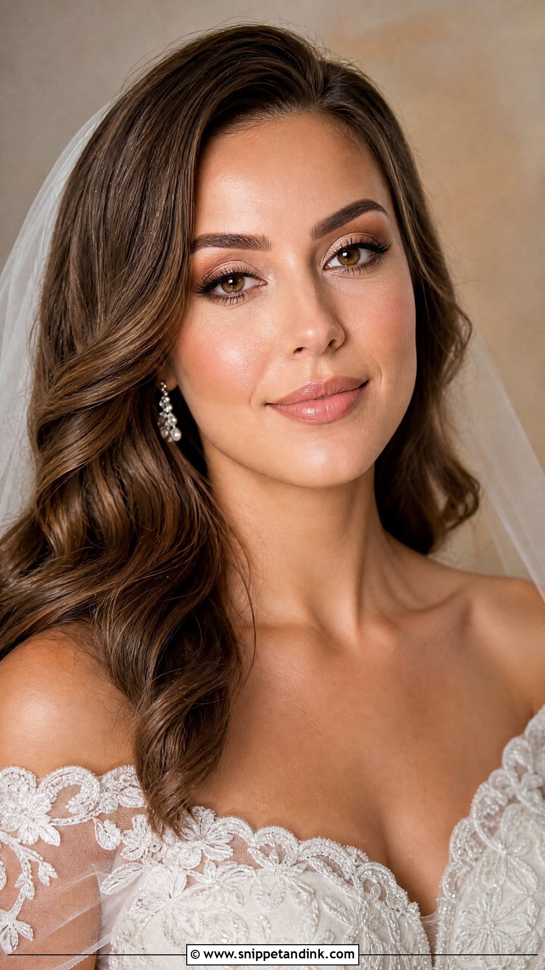 Soft Glam Bridal Makeup With Classic Nude Lip - Snippet and Ink - 25 Soft Glam Bridal Makeup for Green Eyes