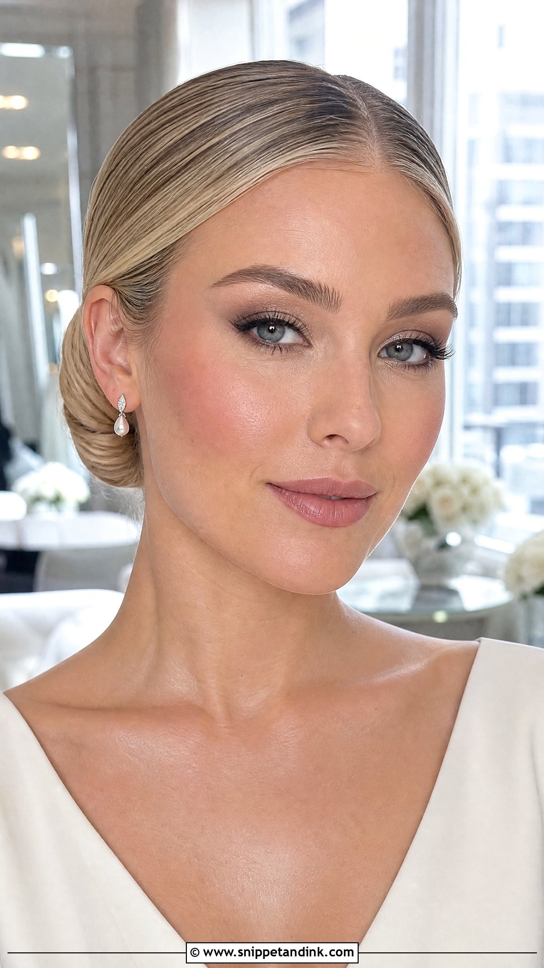 Soft Glam Bridal Makeup With Cool Taupe Eyes - Snippet and Ink - 35 Soft Glam Bridal Makeup Ideas