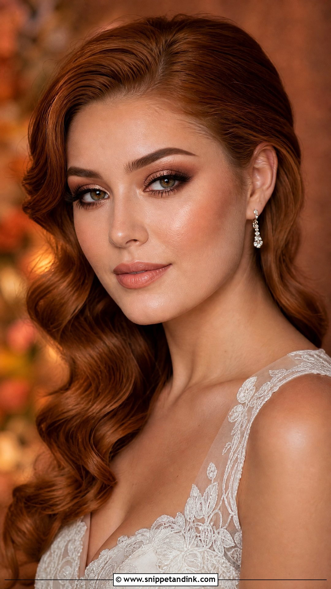 Soft Glam Bridal Makeup With Copper Eyes - Snippet and Ink - 25 Soft Glam Bridal Makeup for Green Eyes