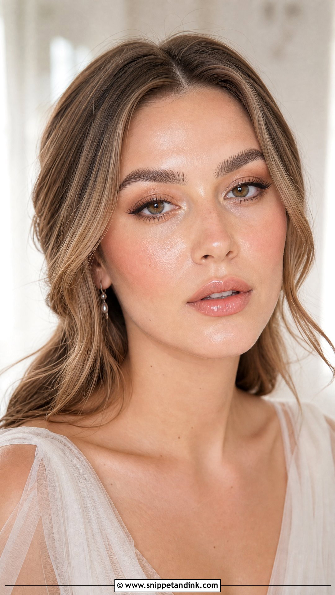 Soft Glam Bridal Makeup With Dewy Skin - Snippet and Ink - 25 Soft Glam Bridal Makeup for Green Eyes