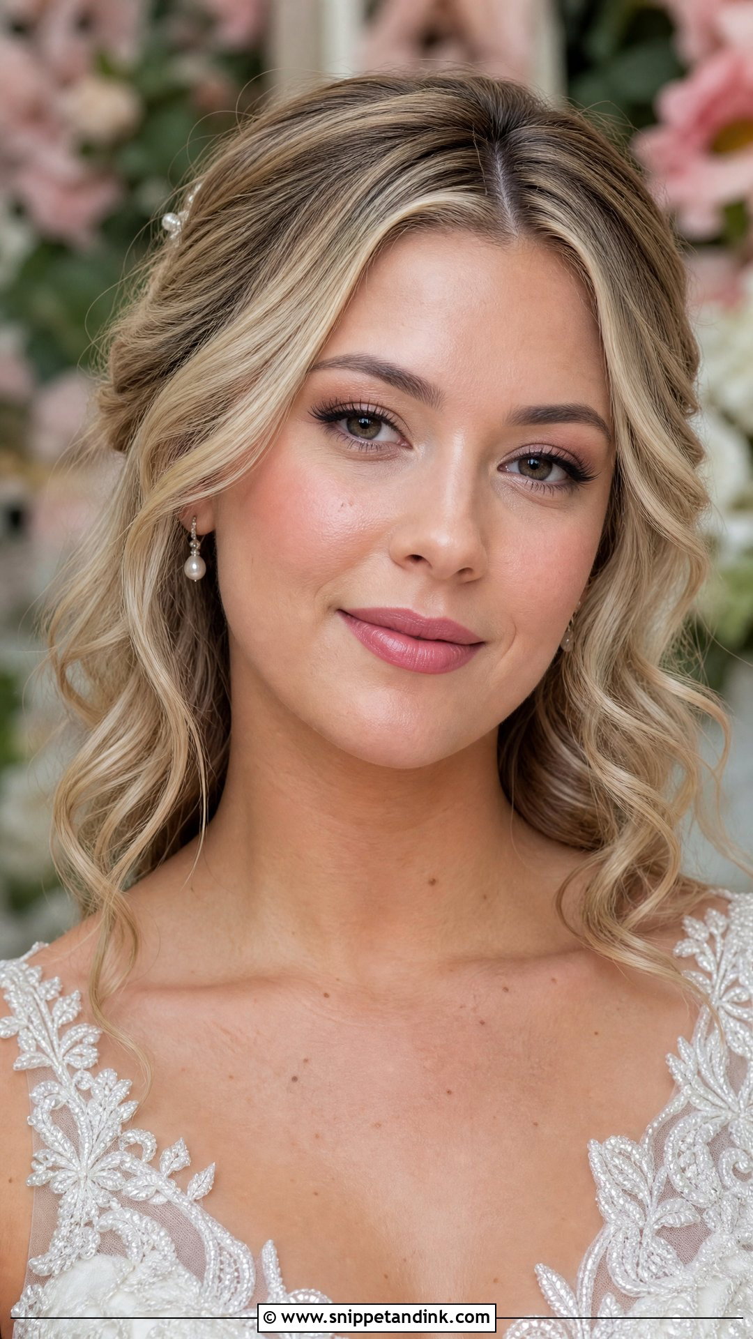 Soft Glam Bridal Makeup With Flushed Pink Cheeks - Snippet and Ink - 30 Soft Glam Bridal Make Up Ideas