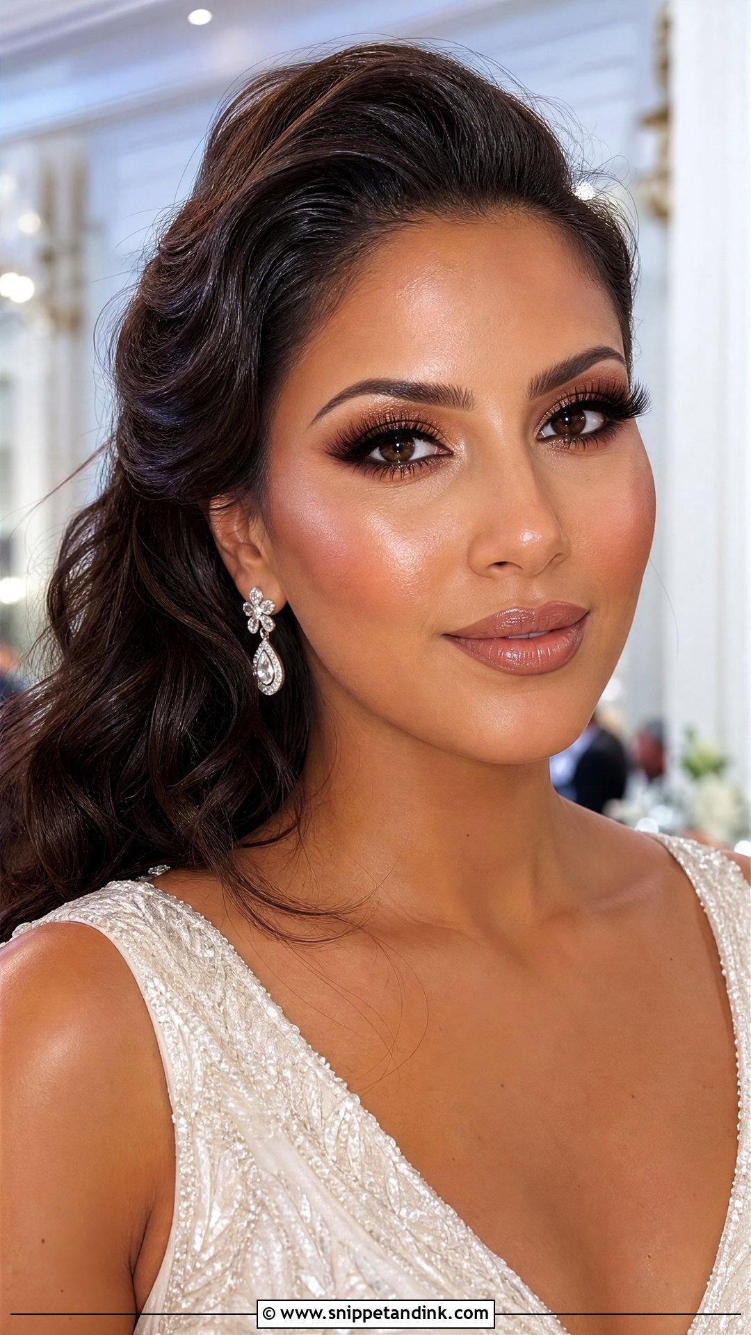 Soft Glam Bridal Makeup With Full Lashes - Snippet and Ink - 35 Soft Glam Bridal Makeup Ideas