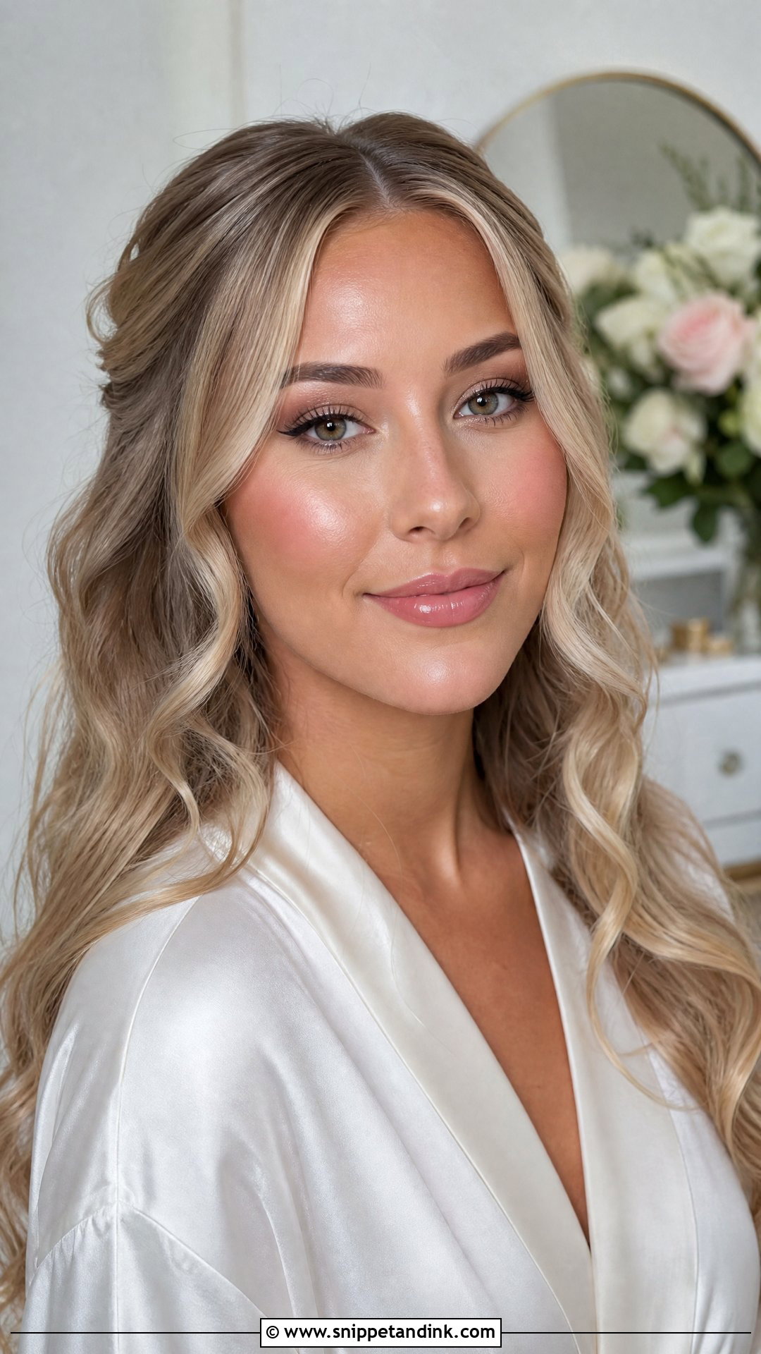 Soft Glam Bridal Makeup With Glossy Lips - Snippet and Ink - 35 Soft Glam Bridal Makeup Ideas