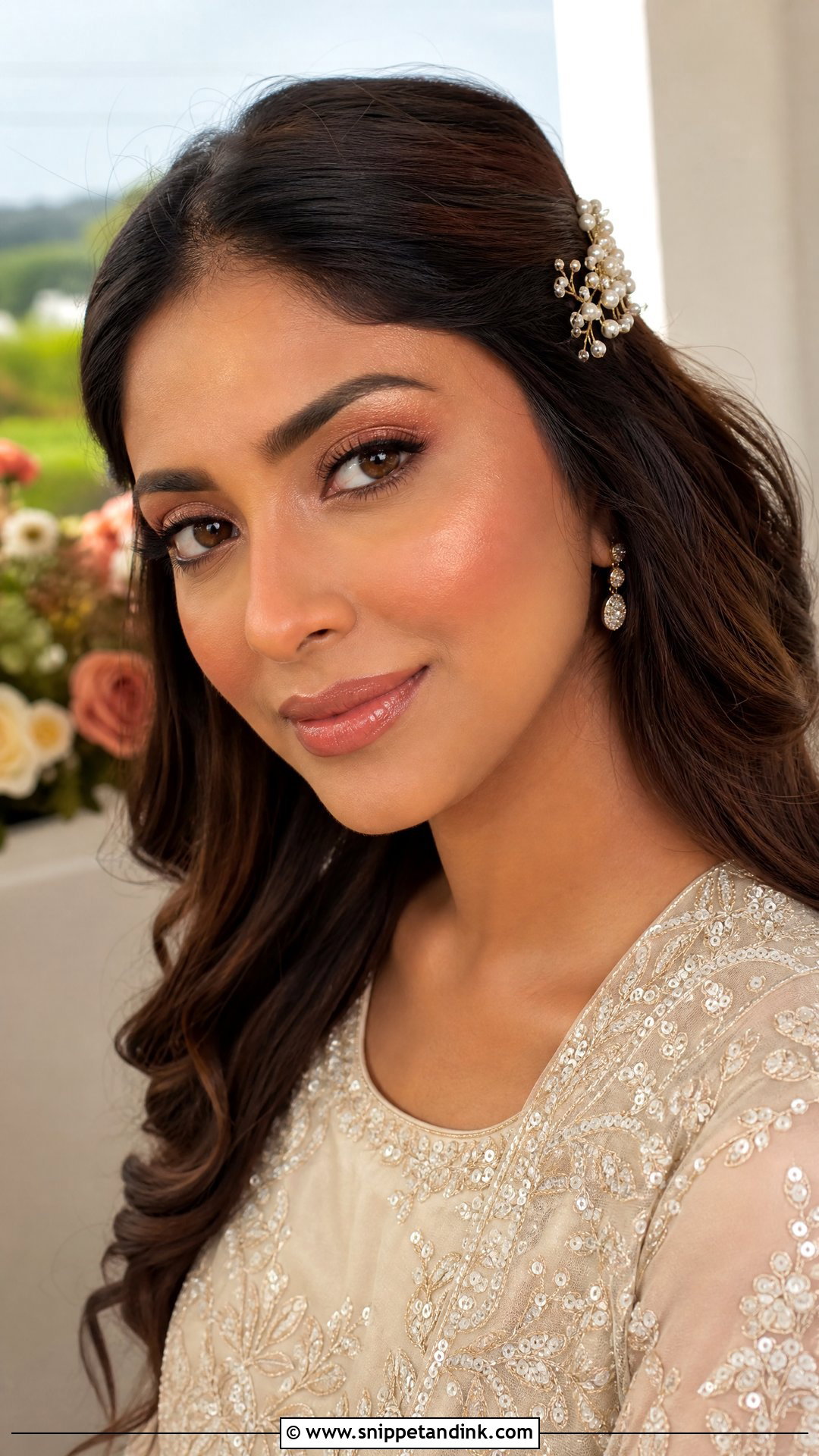 Soft Glam Bridal Makeup With Golden Highlight - Snippet and Ink - 35 Soft Glam Bridal Makeup Ideas