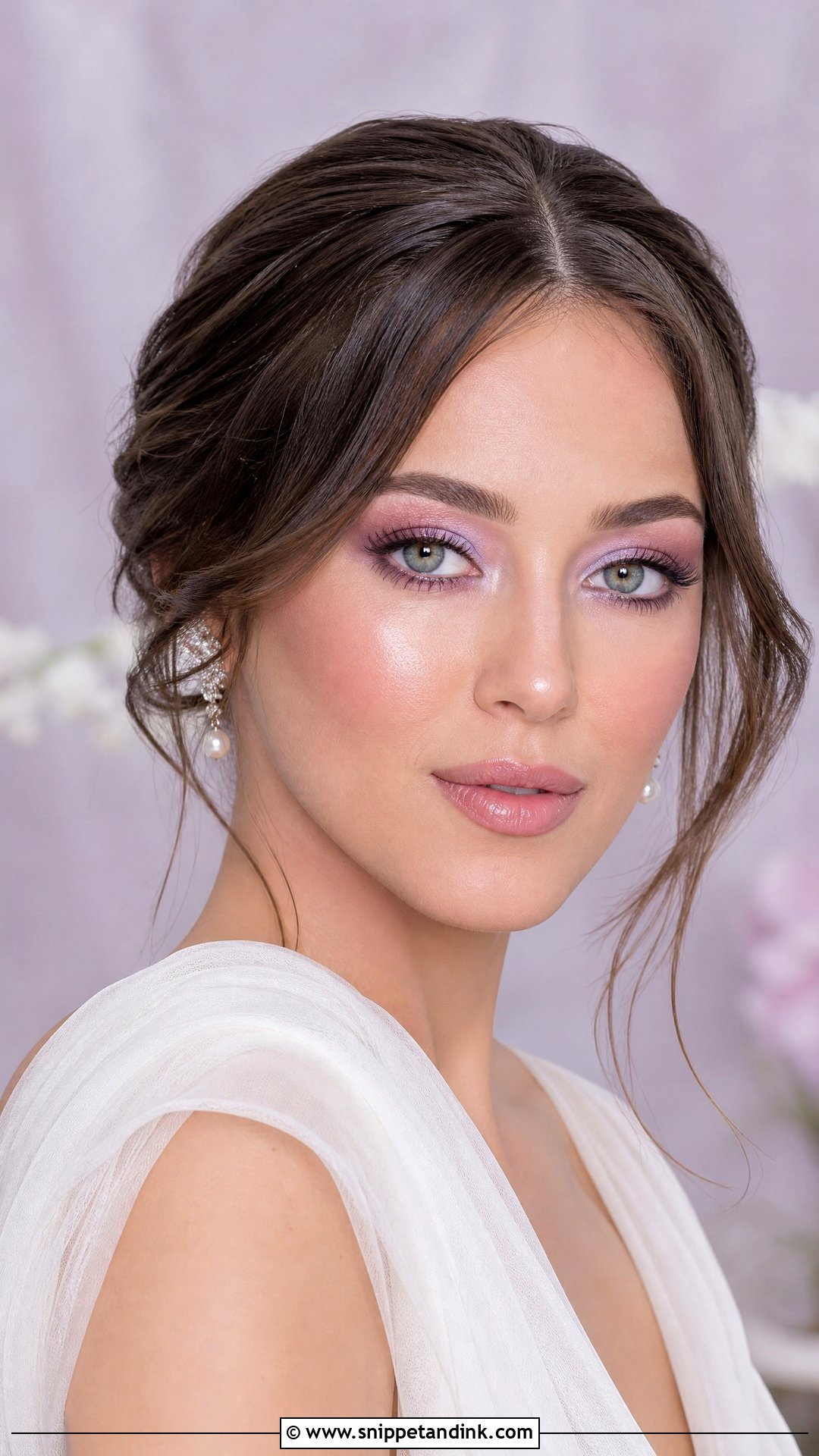 Soft Glam Bridal Makeup With Lilac Eyes - Snippet and Ink - 25 Soft Glam Bridal Makeup for Green Eyes