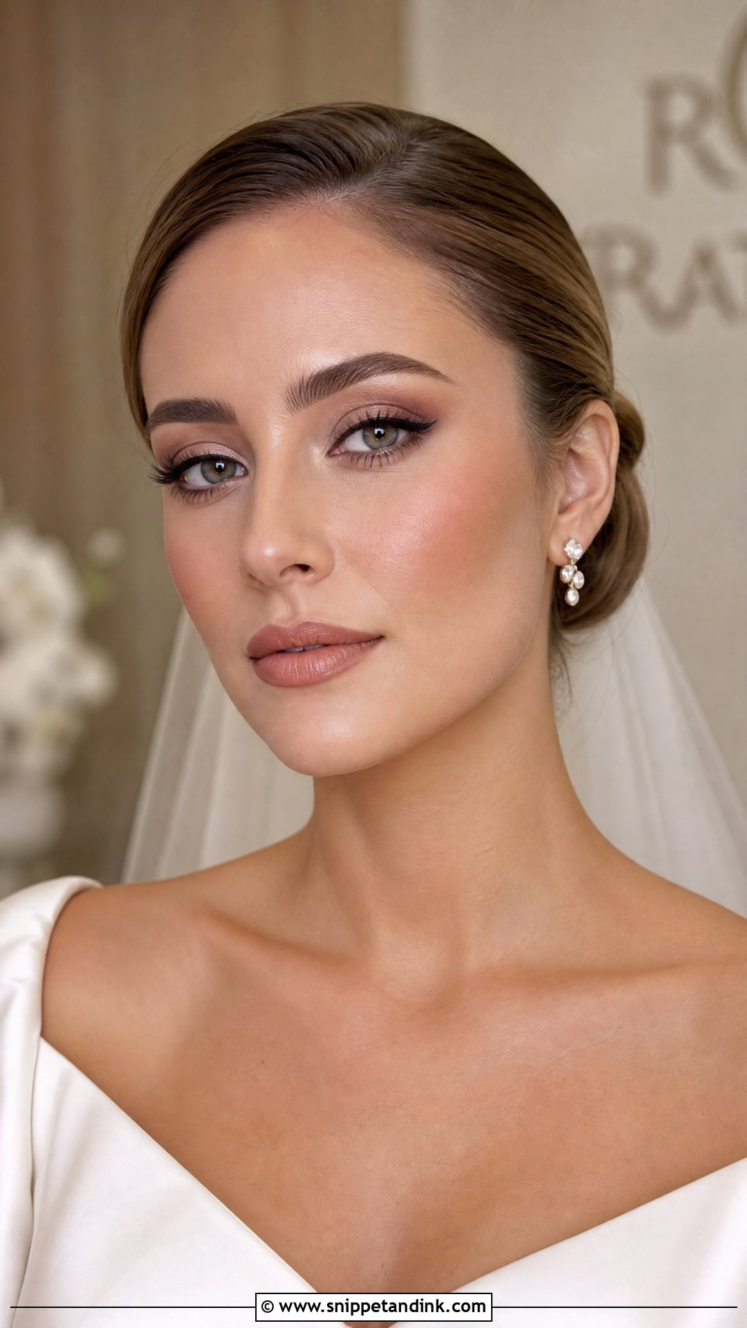 Soft Glam Bridal Makeup With Matte Skin - Snippet and Ink - 30 Soft Glam Bridal Make Up Ideas